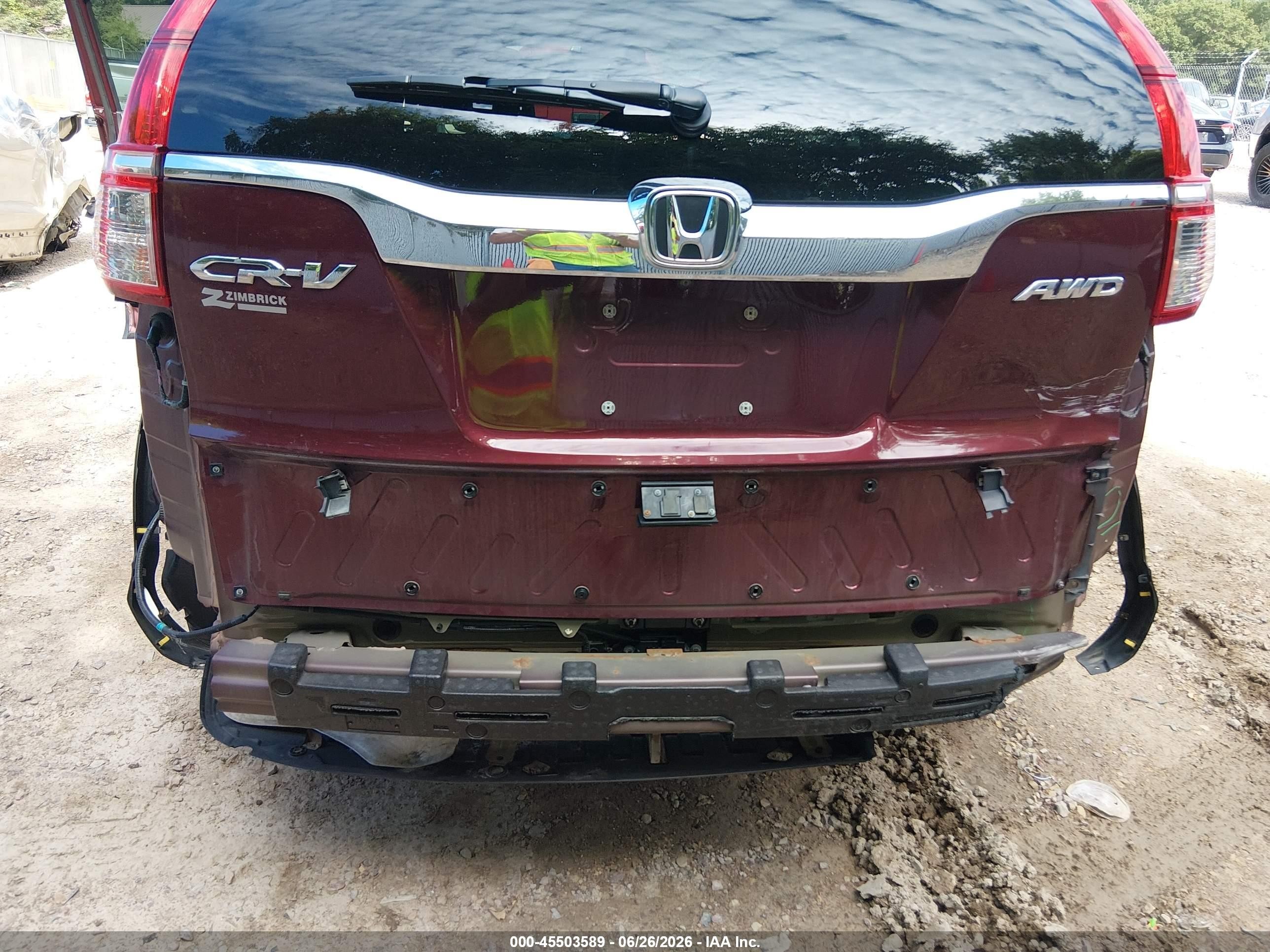 2015 Honda Cr-v Ex Burgundy vin: 5J6RM4H51FL113184
