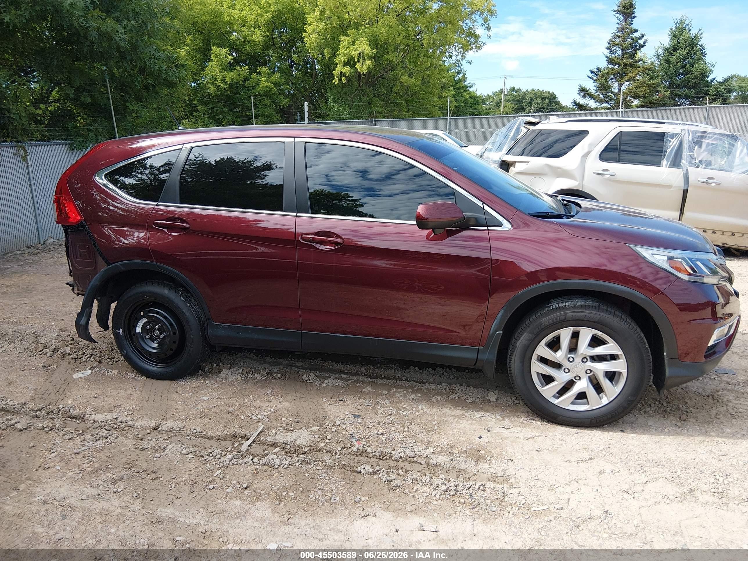 2015 Honda Cr-v Ex Burgundy vin: 5J6RM4H51FL113184