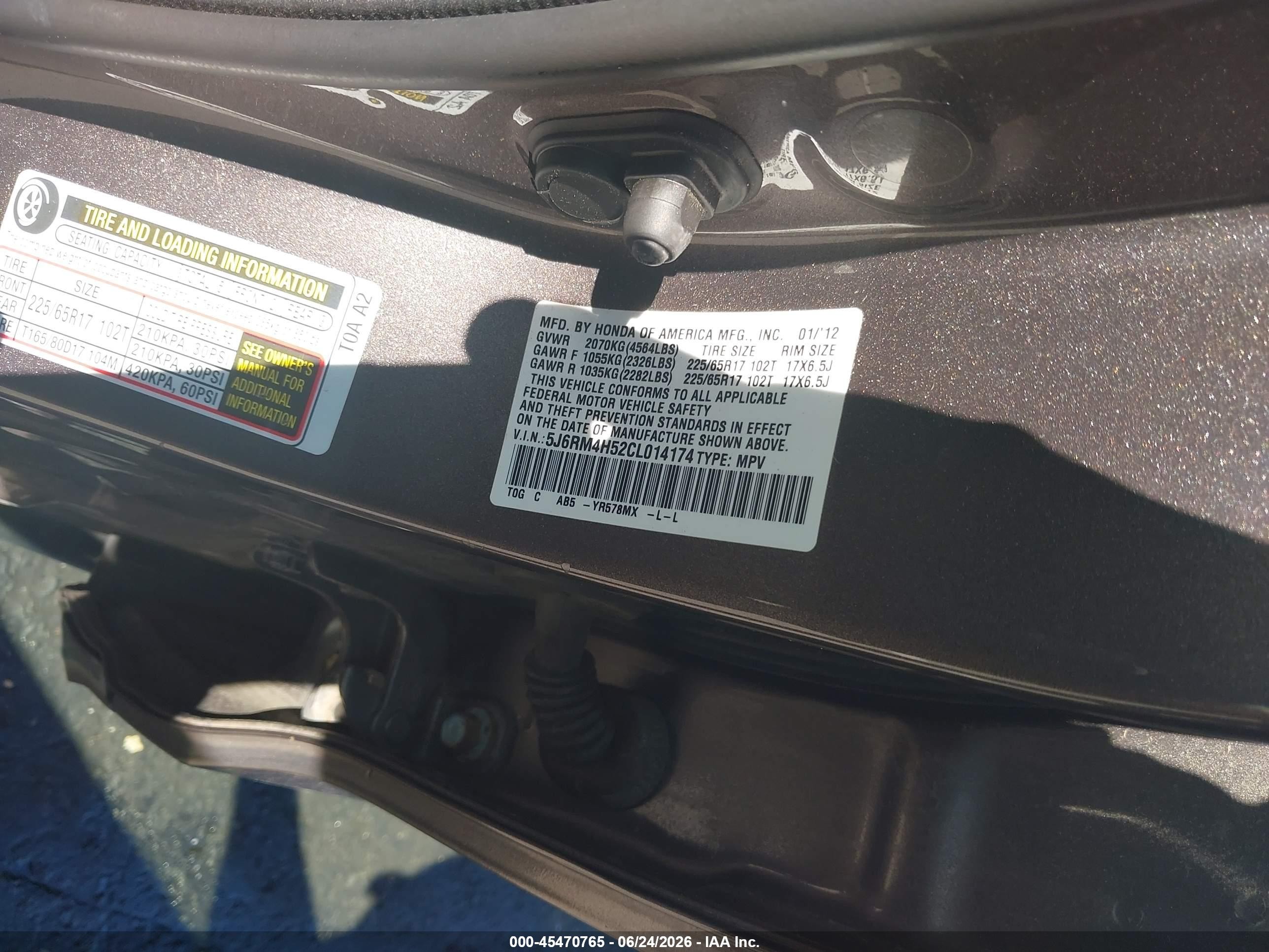 2012 Honda Cr-v Ex Gray vin: 5J6RM4H52CL014174
