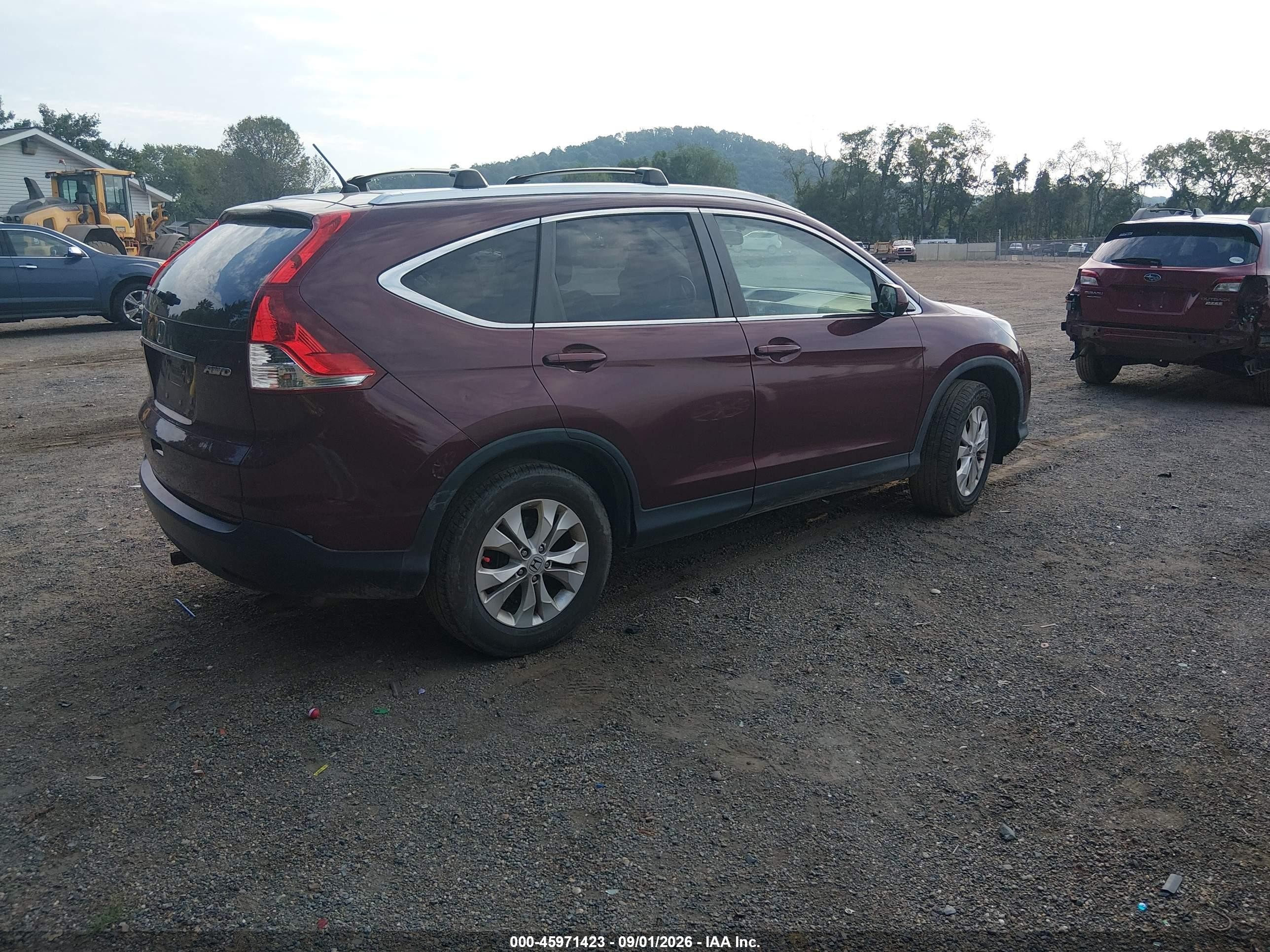 2012 Honda Cr-v Ex Burgundy vin: 5J6RM4H52CL045490