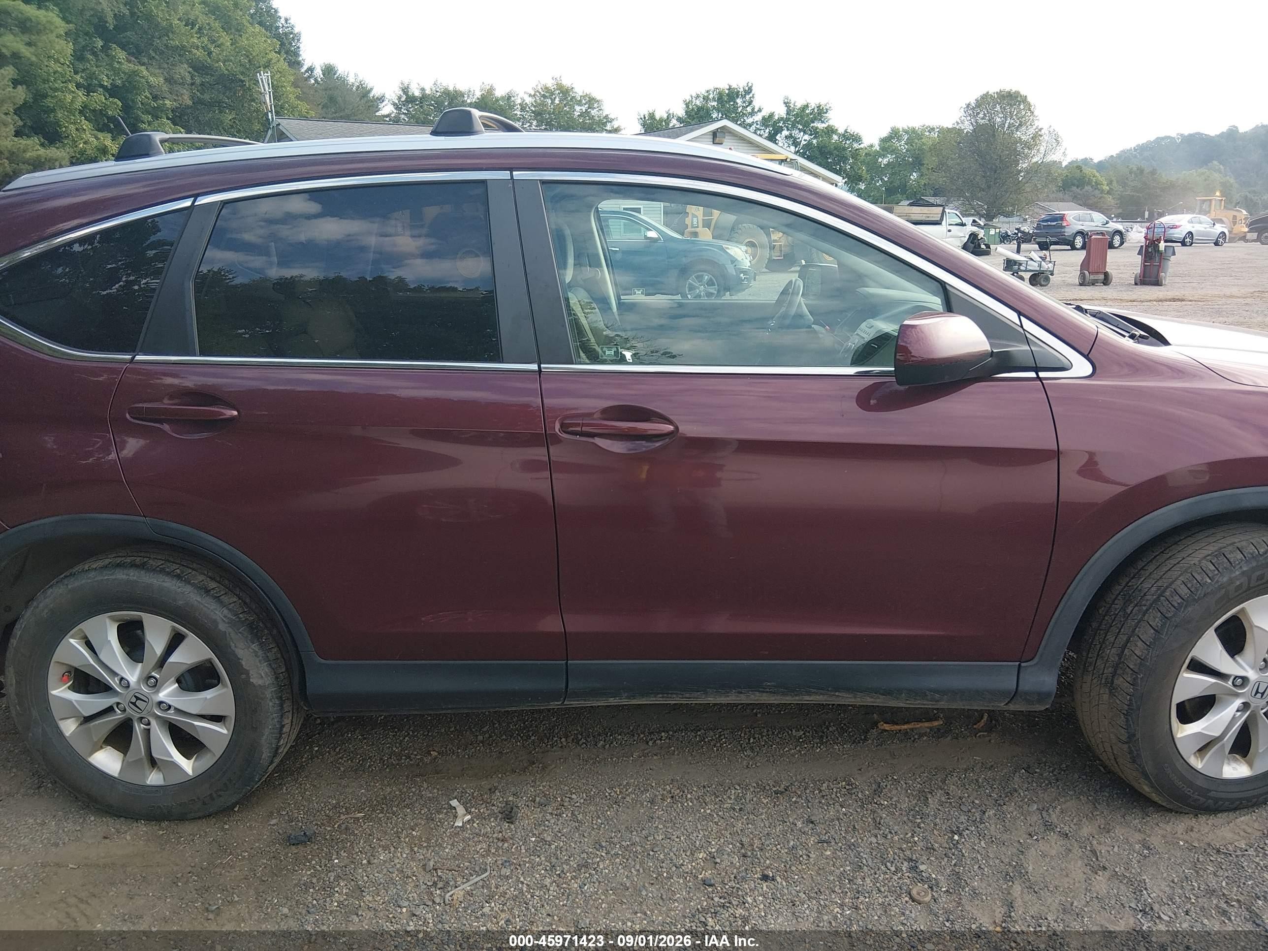 2012 Honda Cr-v Ex Burgundy vin: 5J6RM4H52CL045490