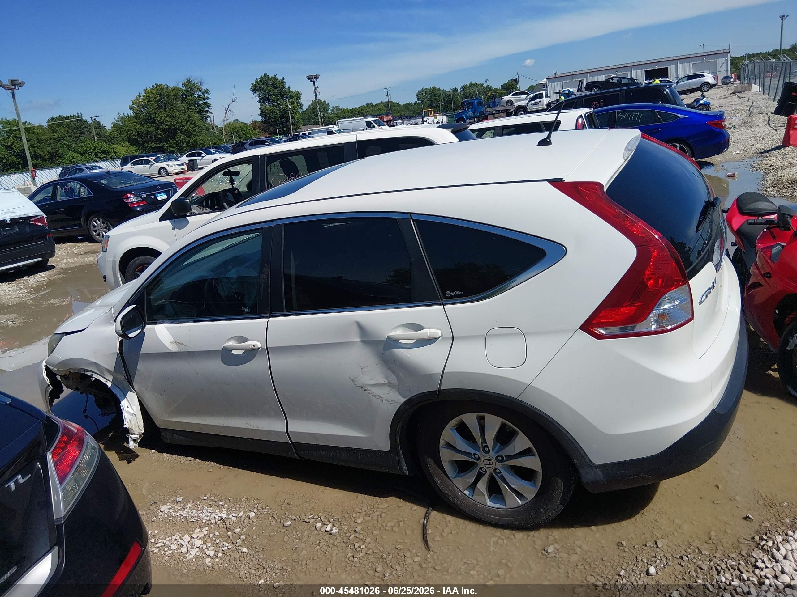 2012 Honda Cr-v Ex Белый vin: 5J6RM4H52CL067635