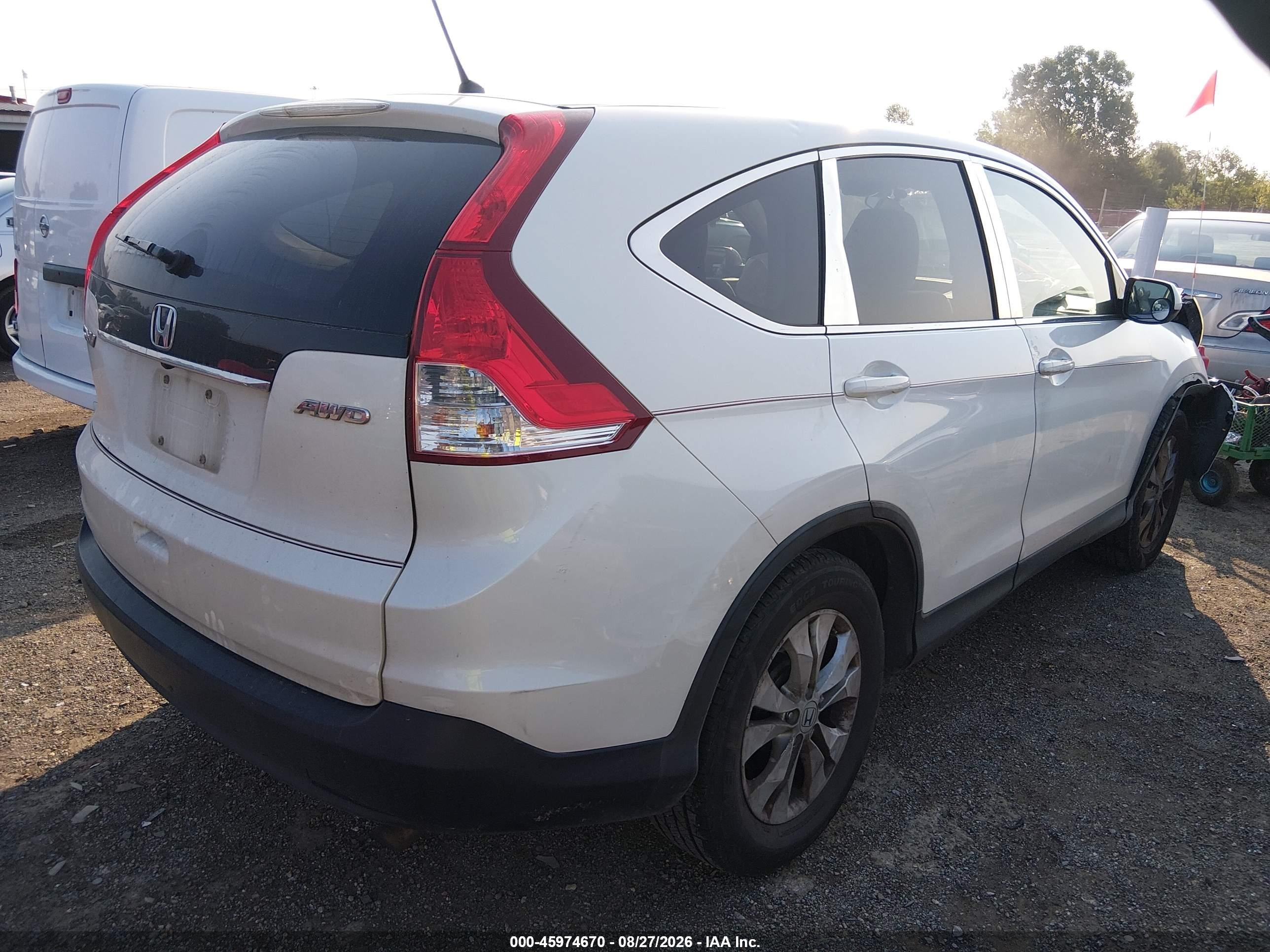 2012 Honda Cr-v Ex White vin: 5J6RM4H52CL083172
