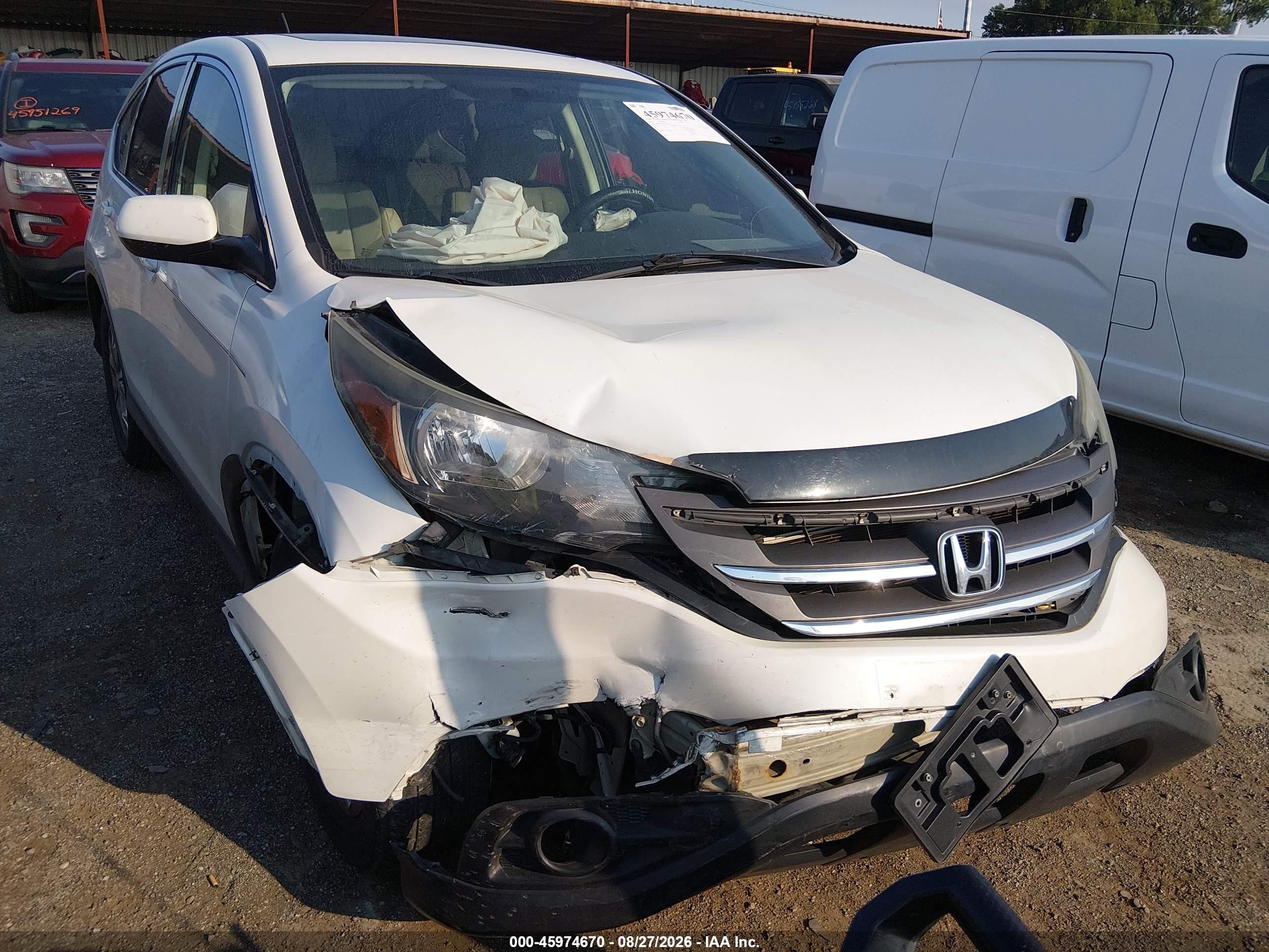 2012 Honda Cr-v Ex White vin: 5J6RM4H52CL083172