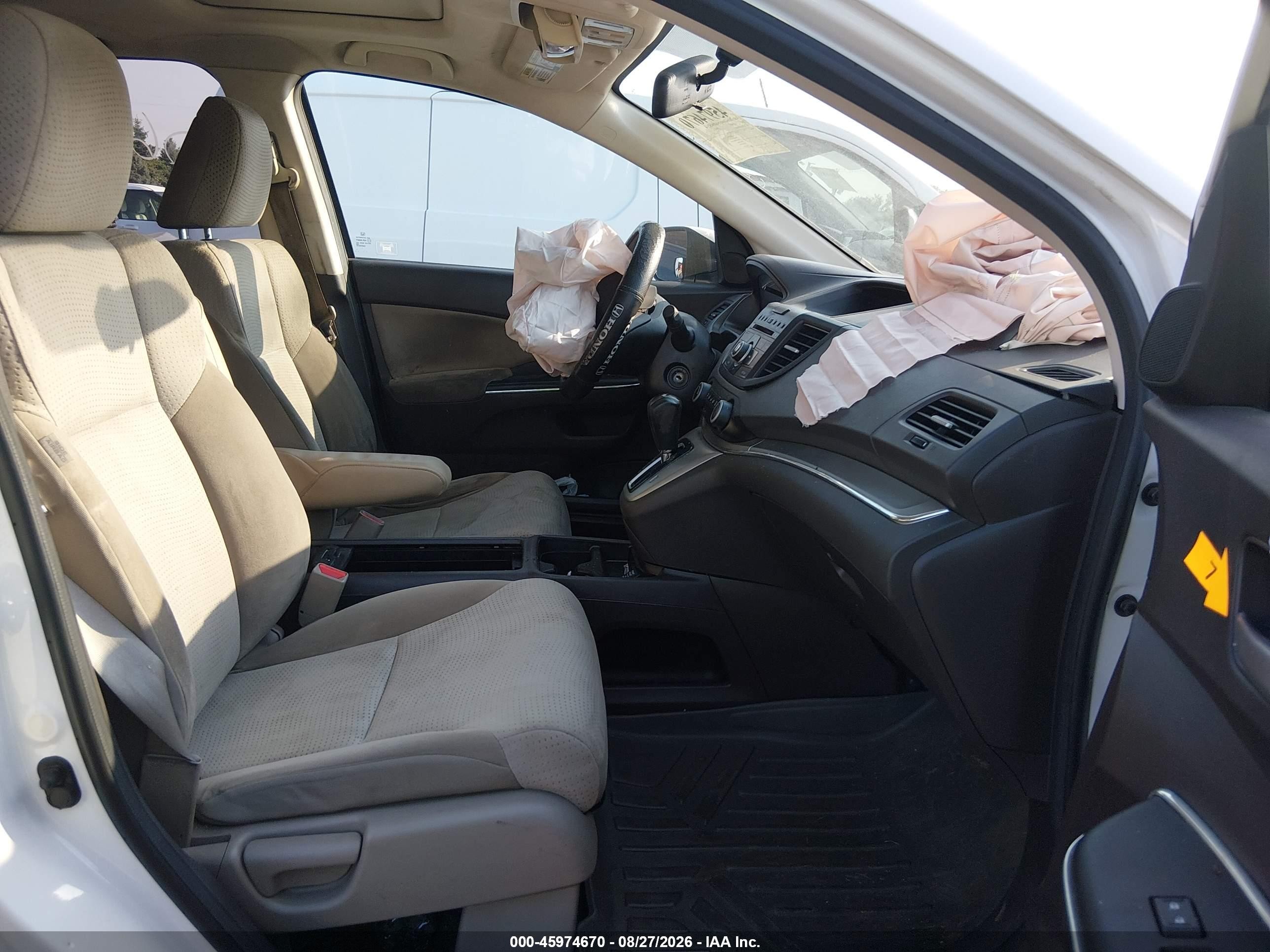 2012 Honda Cr-v Ex White vin: 5J6RM4H52CL083172