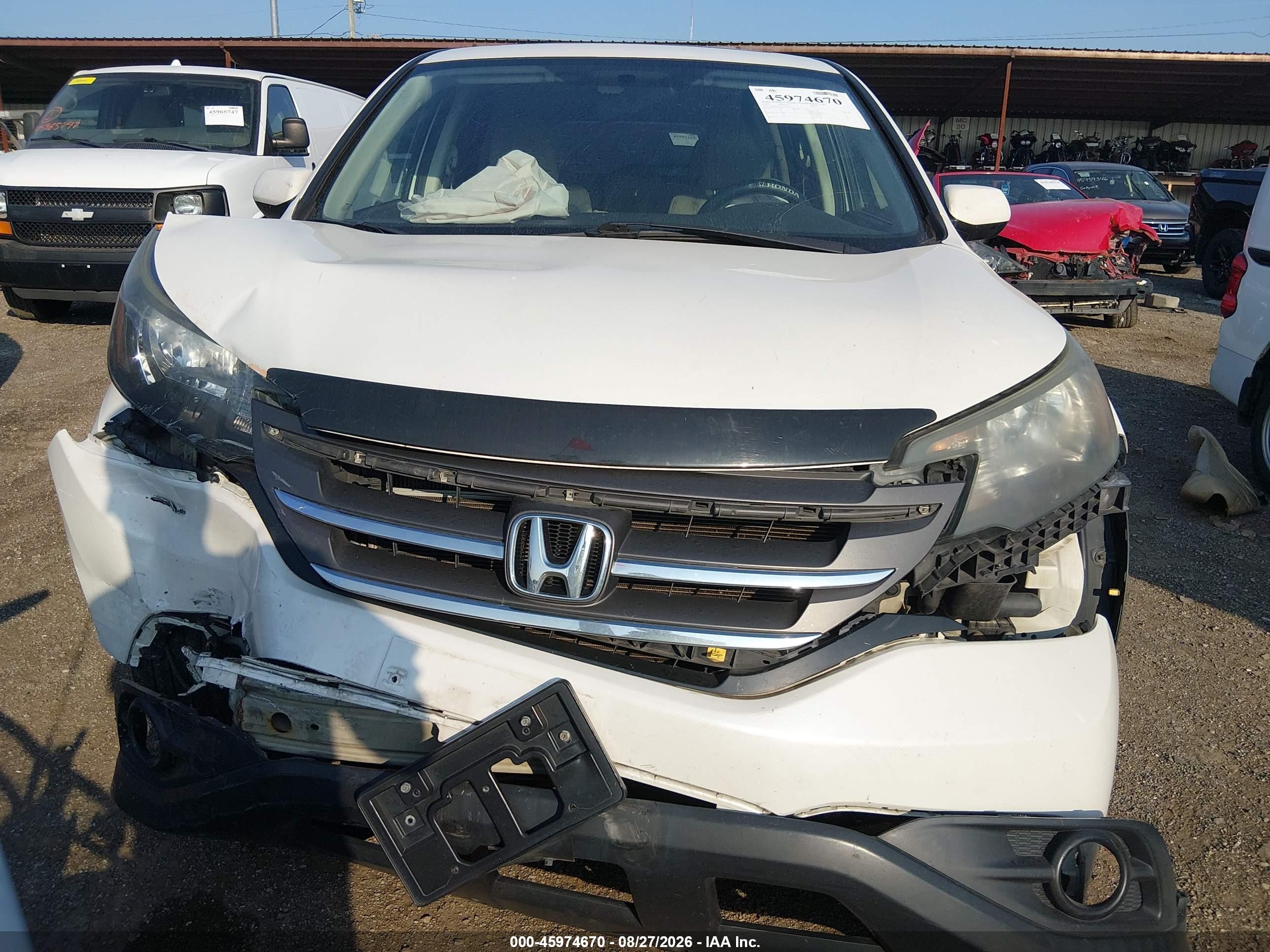 2012 Honda Cr-v Ex White vin: 5J6RM4H52CL083172