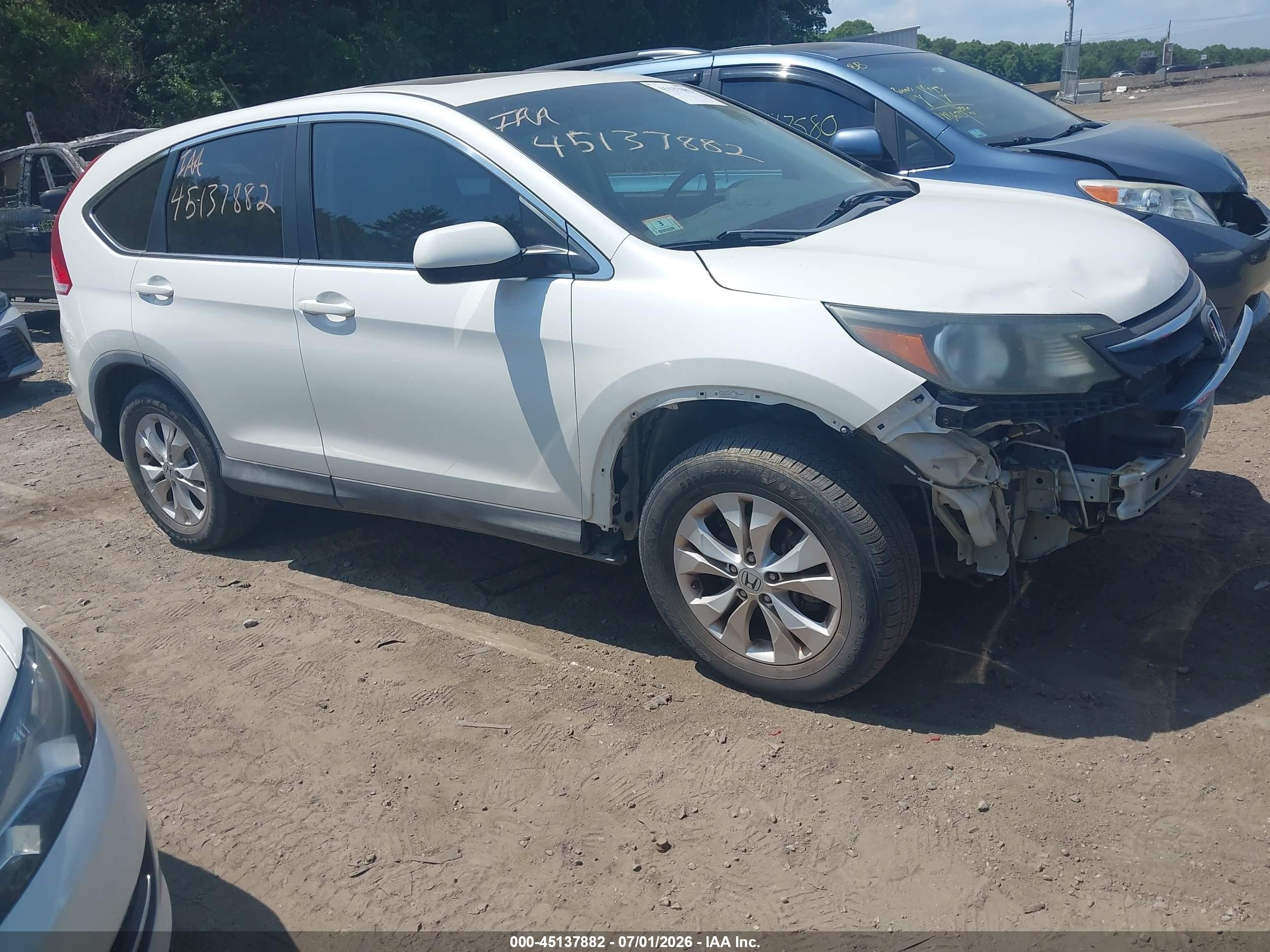 2013 Honda Cr-v Ex White vin: 5J6RM4H52DL030599