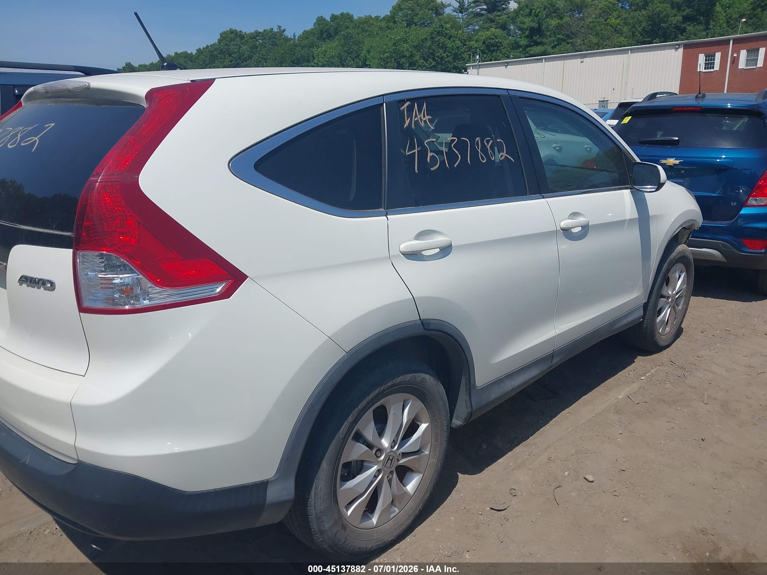 2013 Honda Cr-v Ex White vin: 5J6RM4H52DL030599