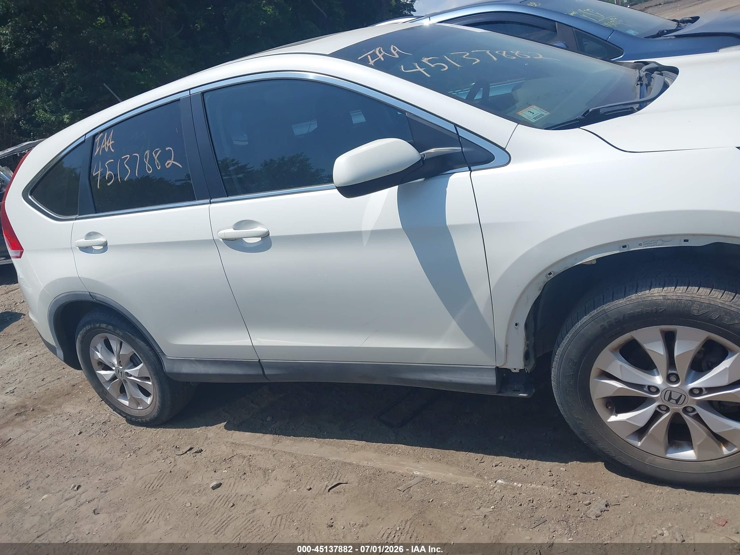 2013 Honda Cr-v Ex White vin: 5J6RM4H52DL030599