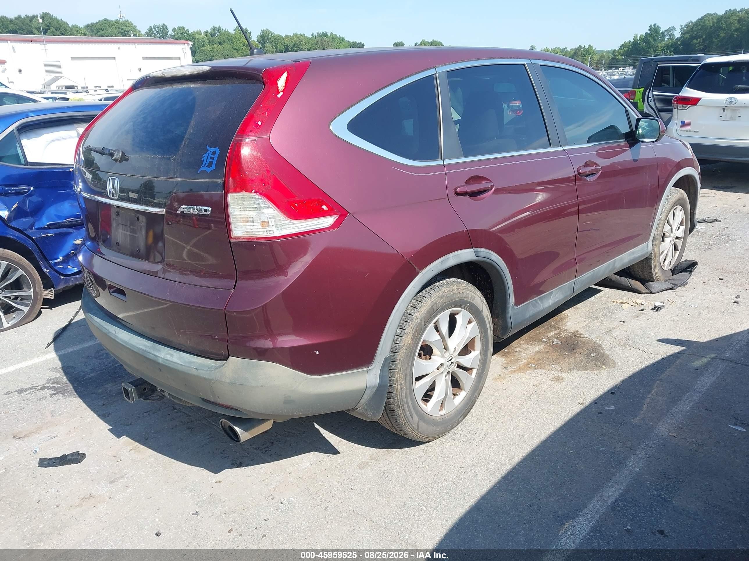 2013 Honda Cr-v Ex Burgundy vin: 5J6RM4H52DL058970