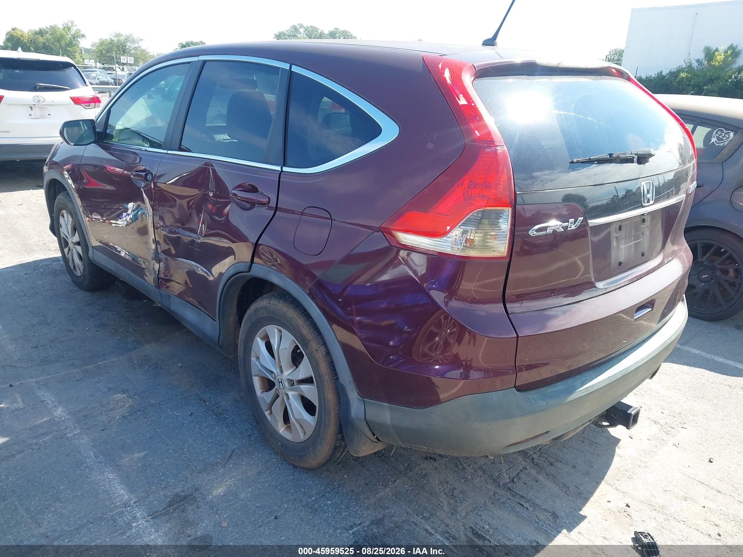 2013 Honda Cr-v Ex Burgundy vin: 5J6RM4H52DL058970
