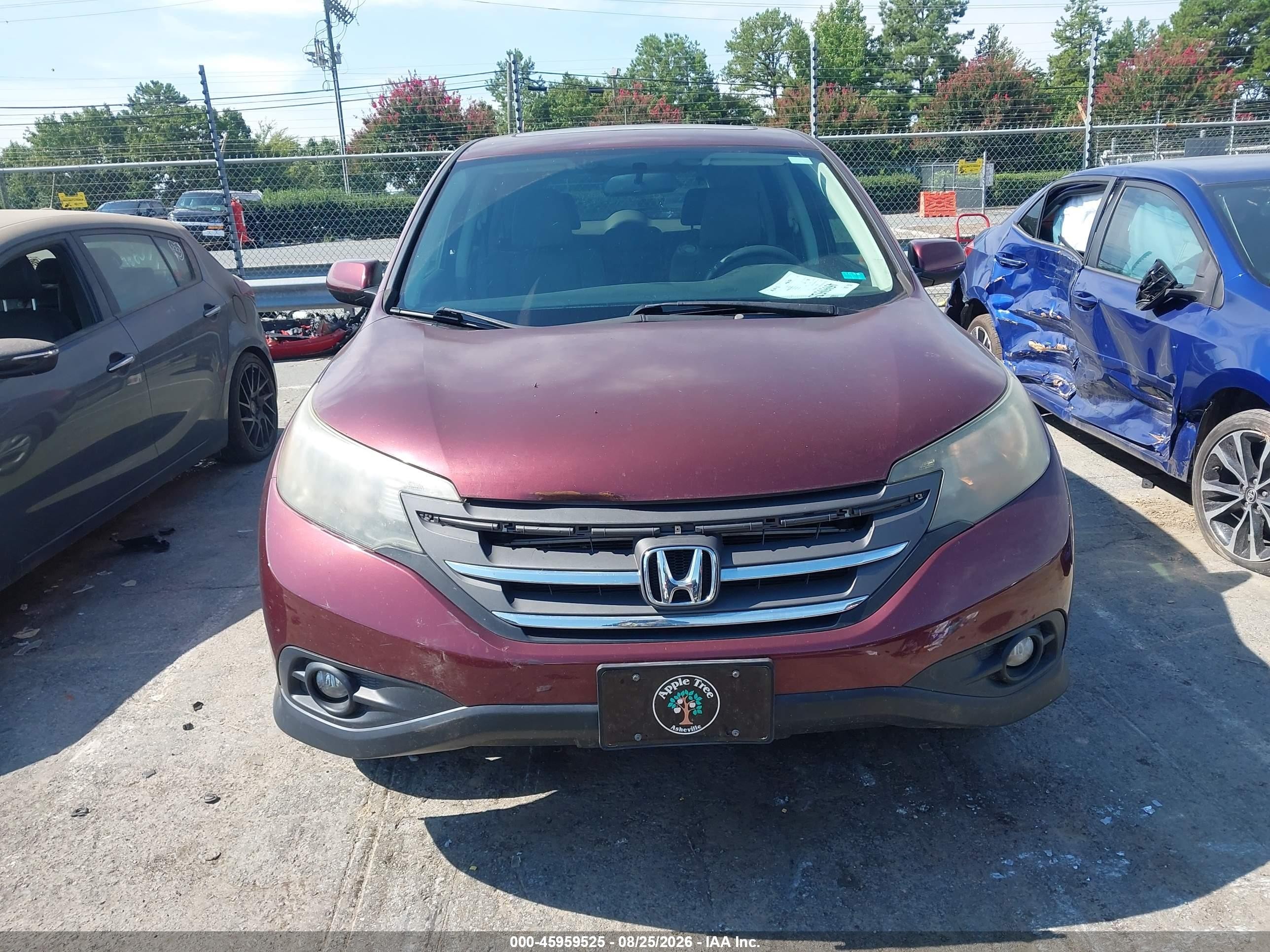 2013 Honda Cr-v Ex Burgundy vin: 5J6RM4H52DL058970