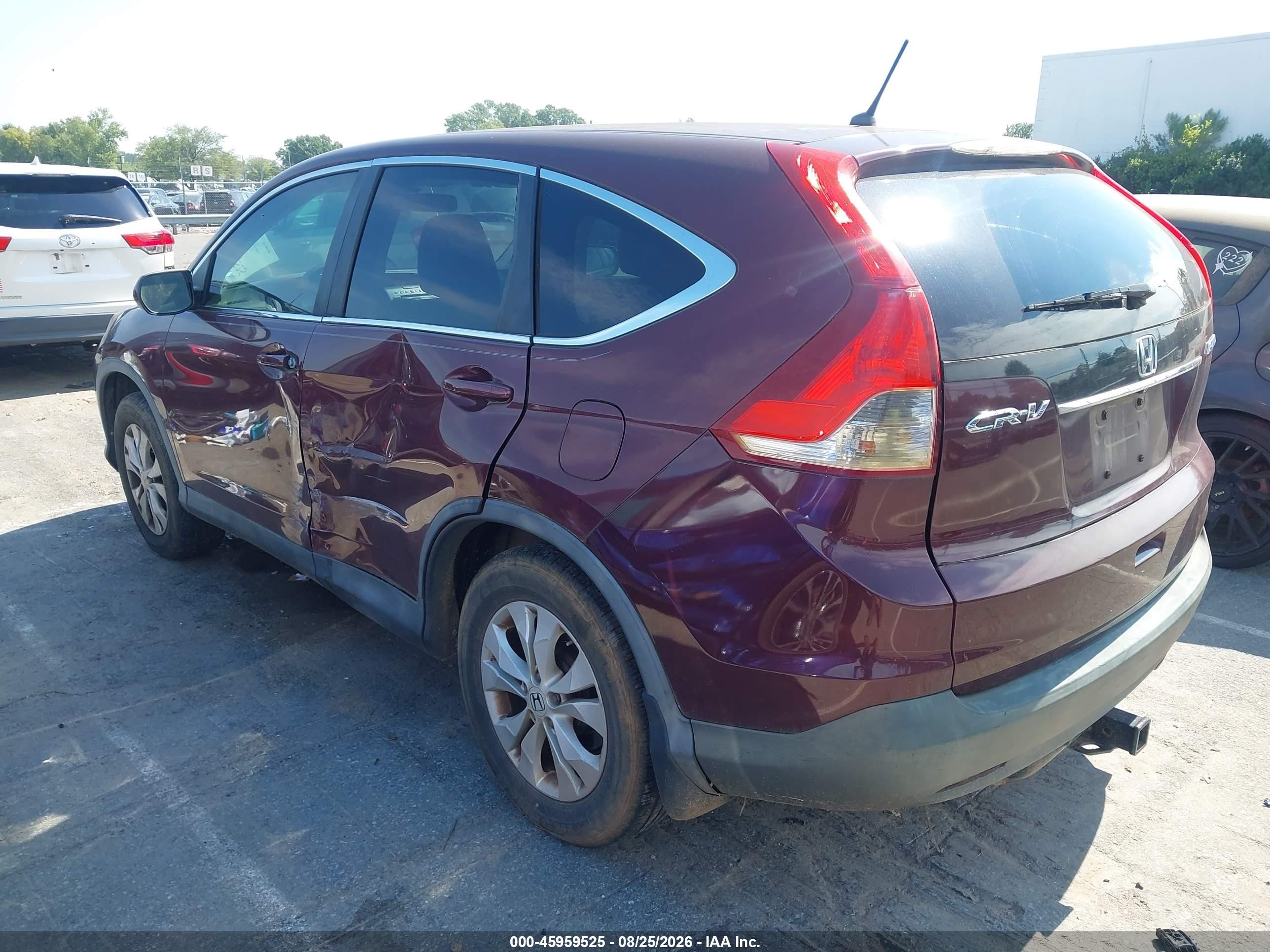 2013 Honda Cr-v Ex Burgundy vin: 5J6RM4H52DL058970
