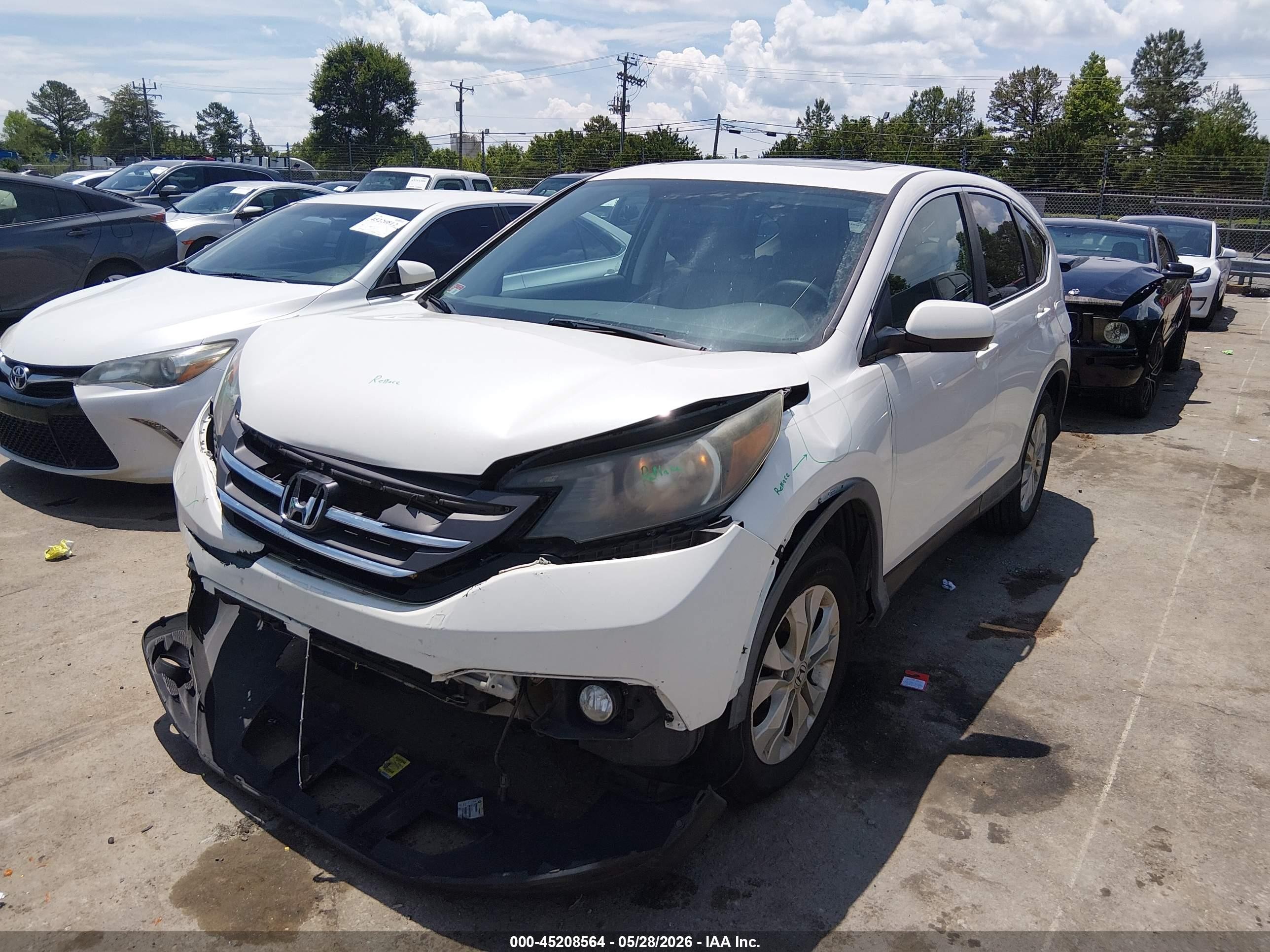 2013 Honda Cr-v Ex White vin: 5J6RM4H52DL085683