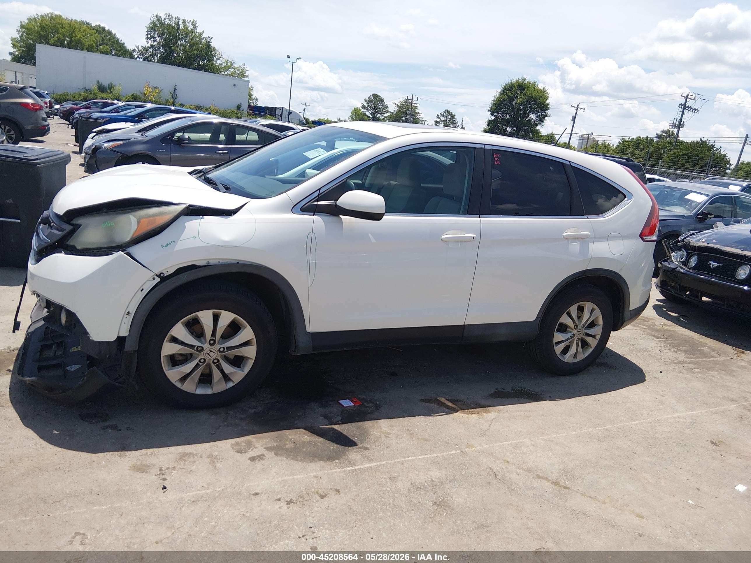 2013 Honda Cr-v Ex White vin: 5J6RM4H52DL085683