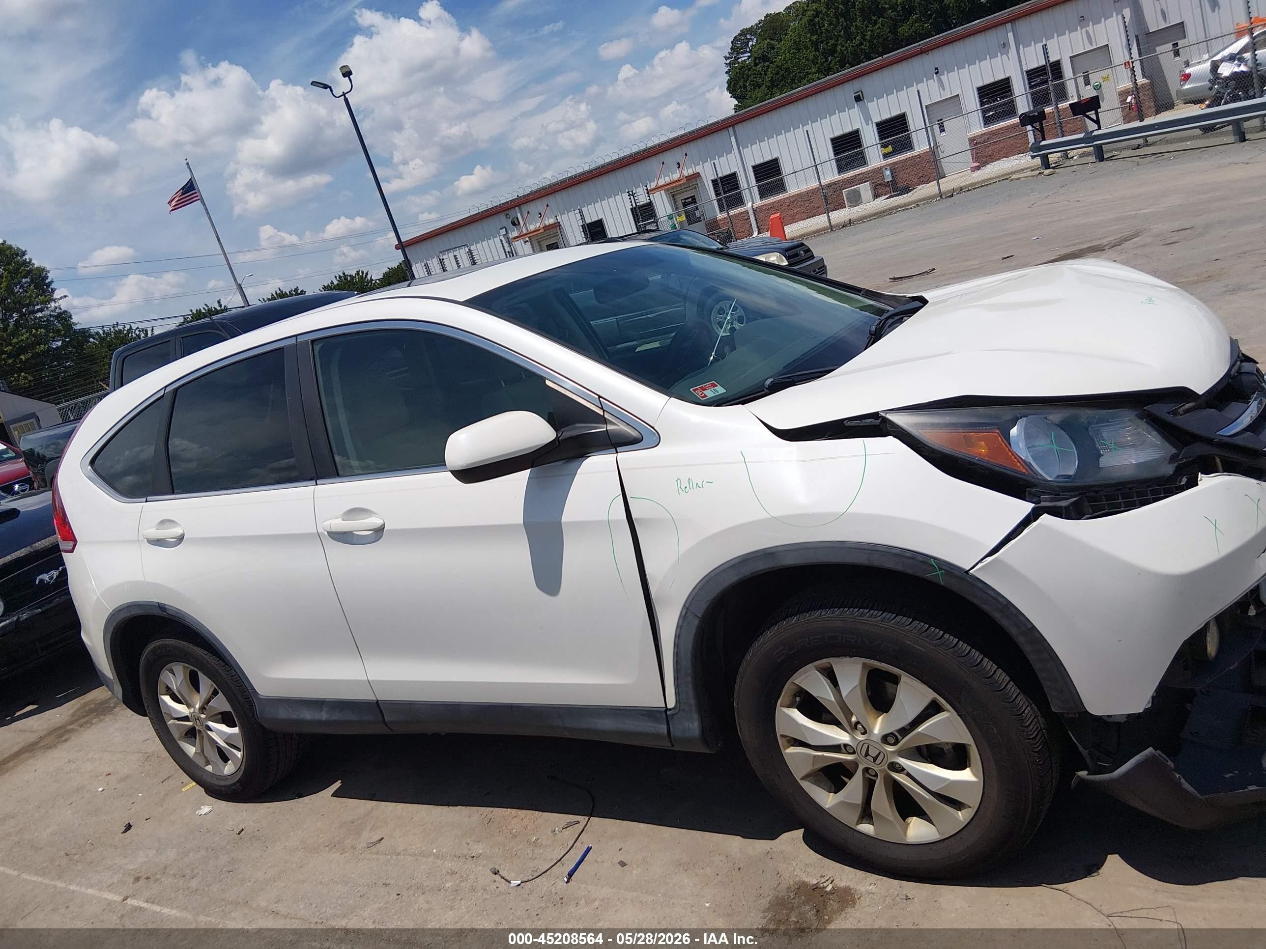2013 Honda Cr-v Ex White vin: 5J6RM4H52DL085683