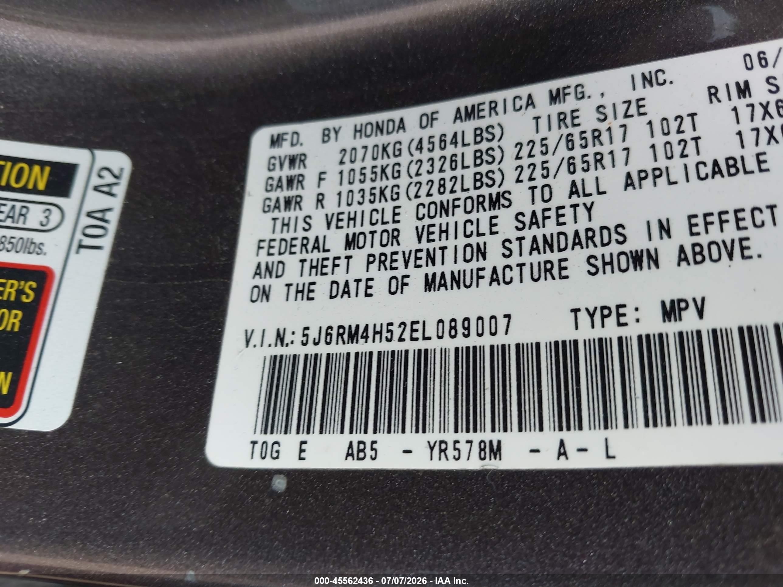 2014 Honda Cr-v Ex Gray vin: 5J6RM4H52EL089007