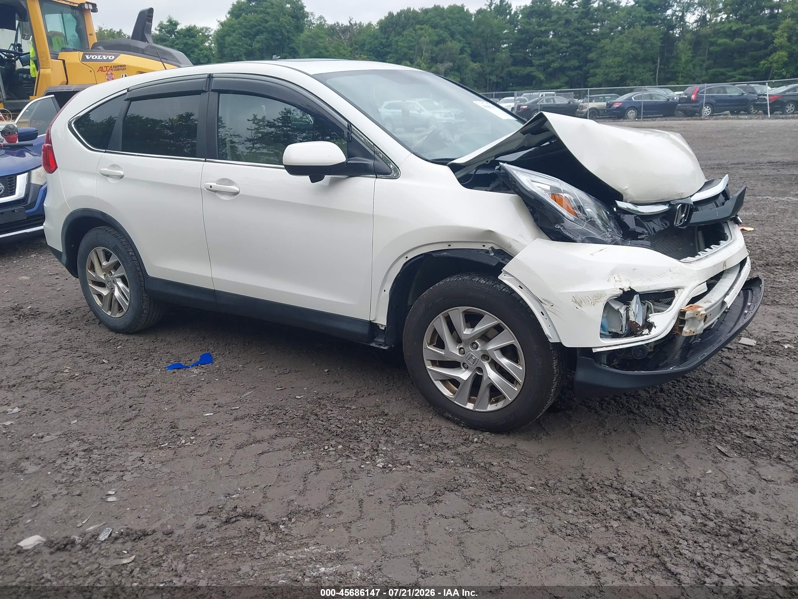 2015 Honda Cr-v Ex White vin: 5J6RM4H52FL009917