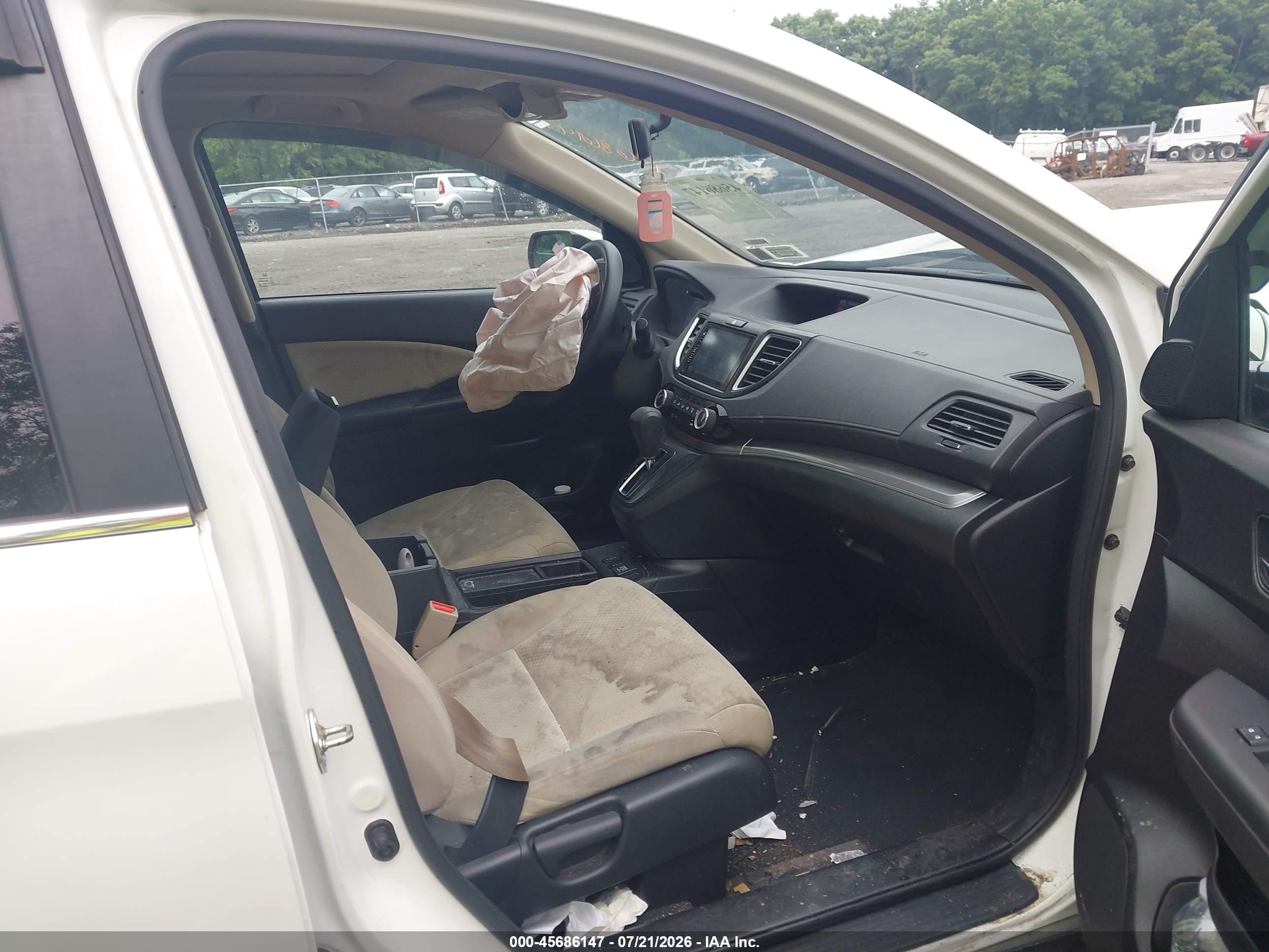 2015 Honda Cr-v Ex White vin: 5J6RM4H52FL009917