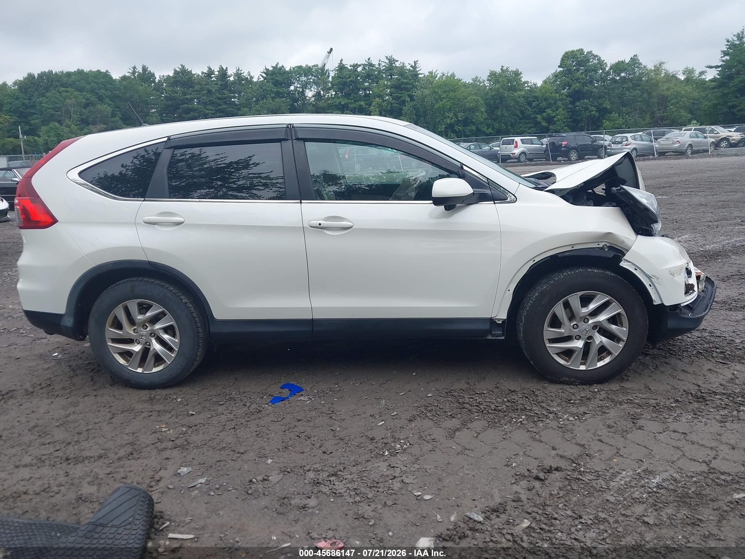 2015 Honda Cr-v Ex White vin: 5J6RM4H52FL009917