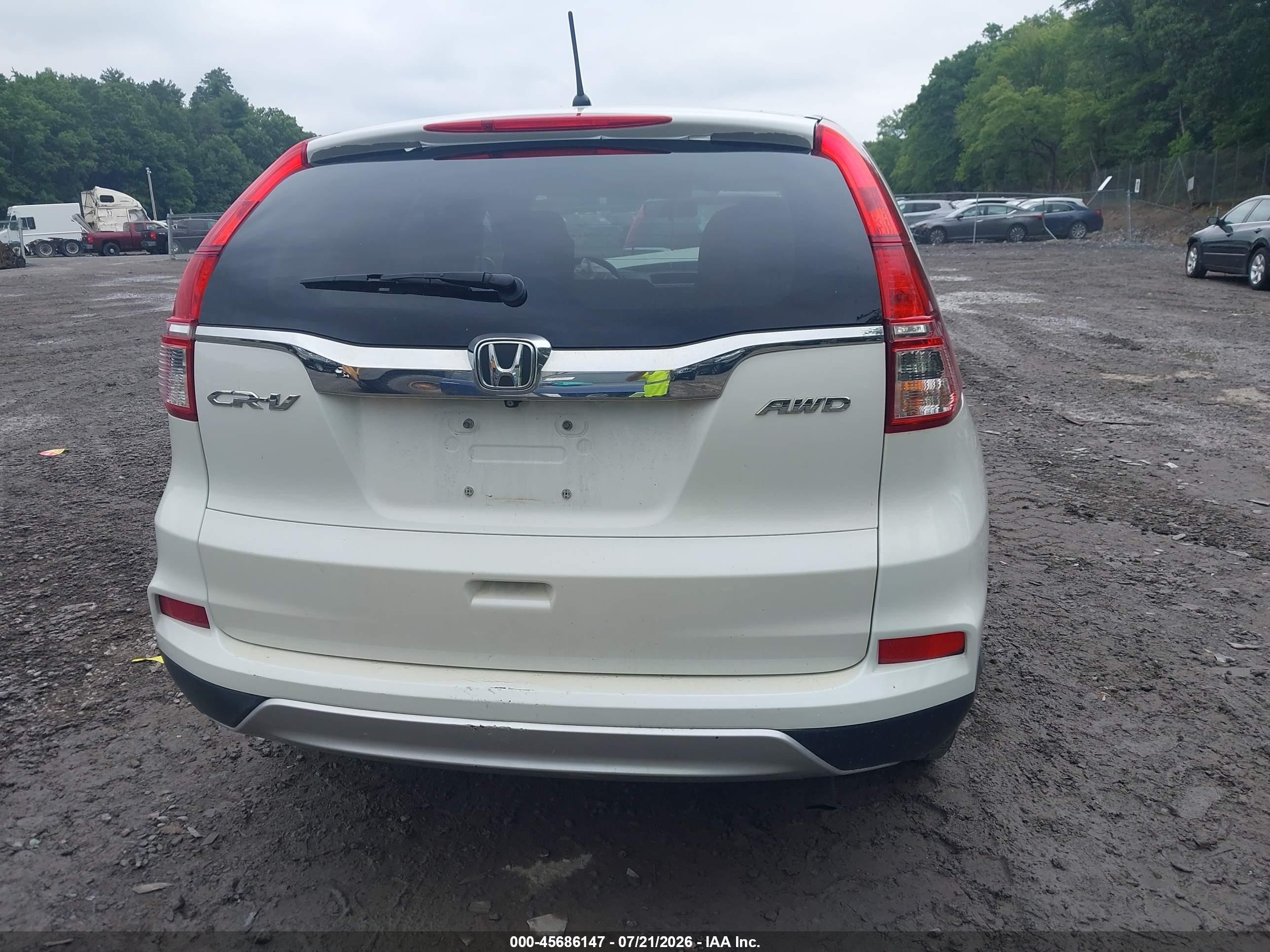 2015 Honda Cr-v Ex White vin: 5J6RM4H52FL009917