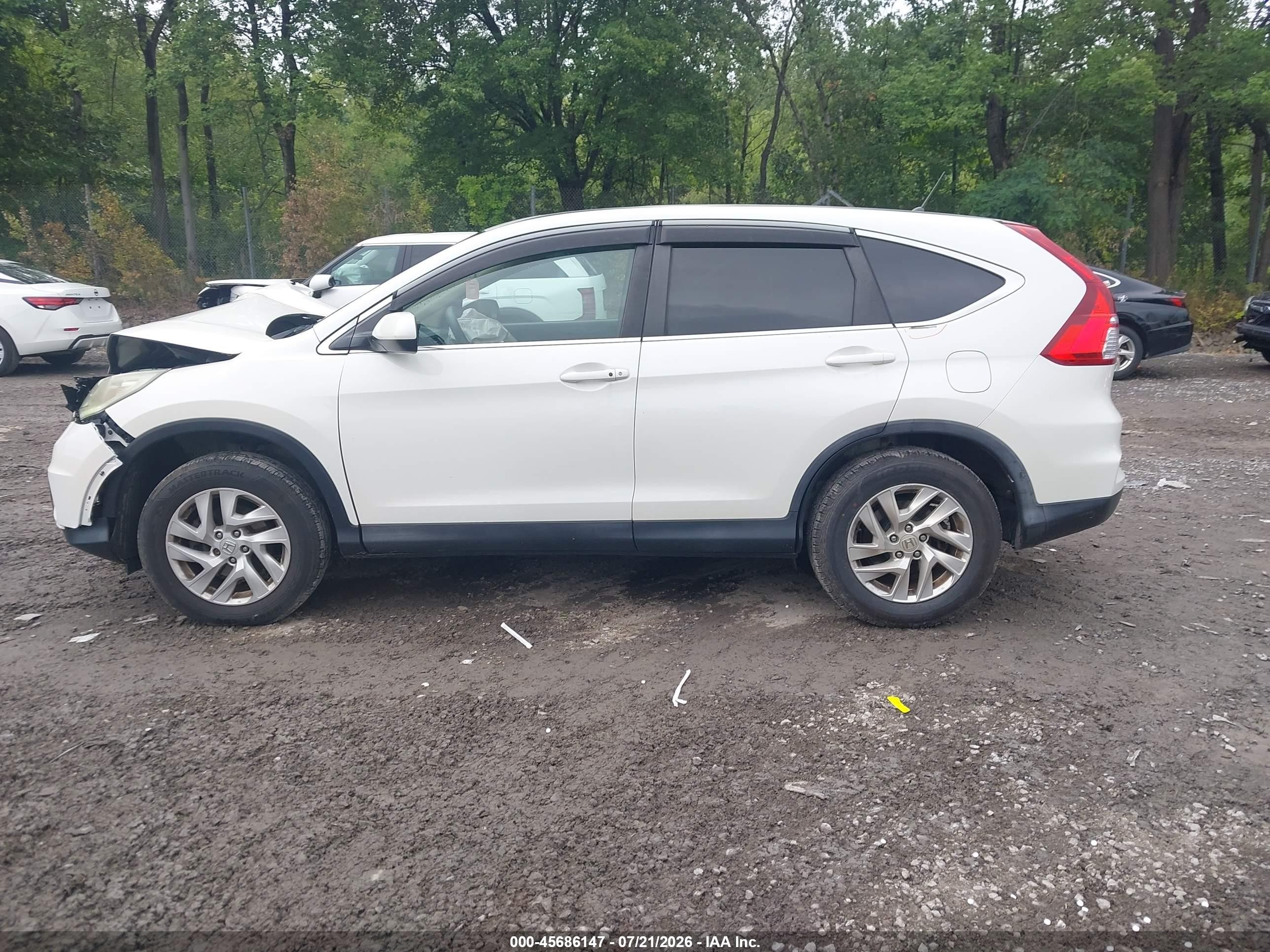 2015 Honda Cr-v Ex White vin: 5J6RM4H52FL009917