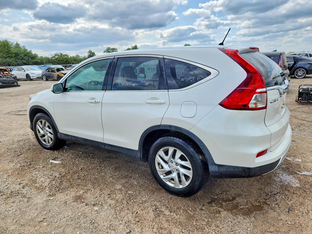 2015 Honda Cr-v Ex White vin: 5J6RM4H52FL026474