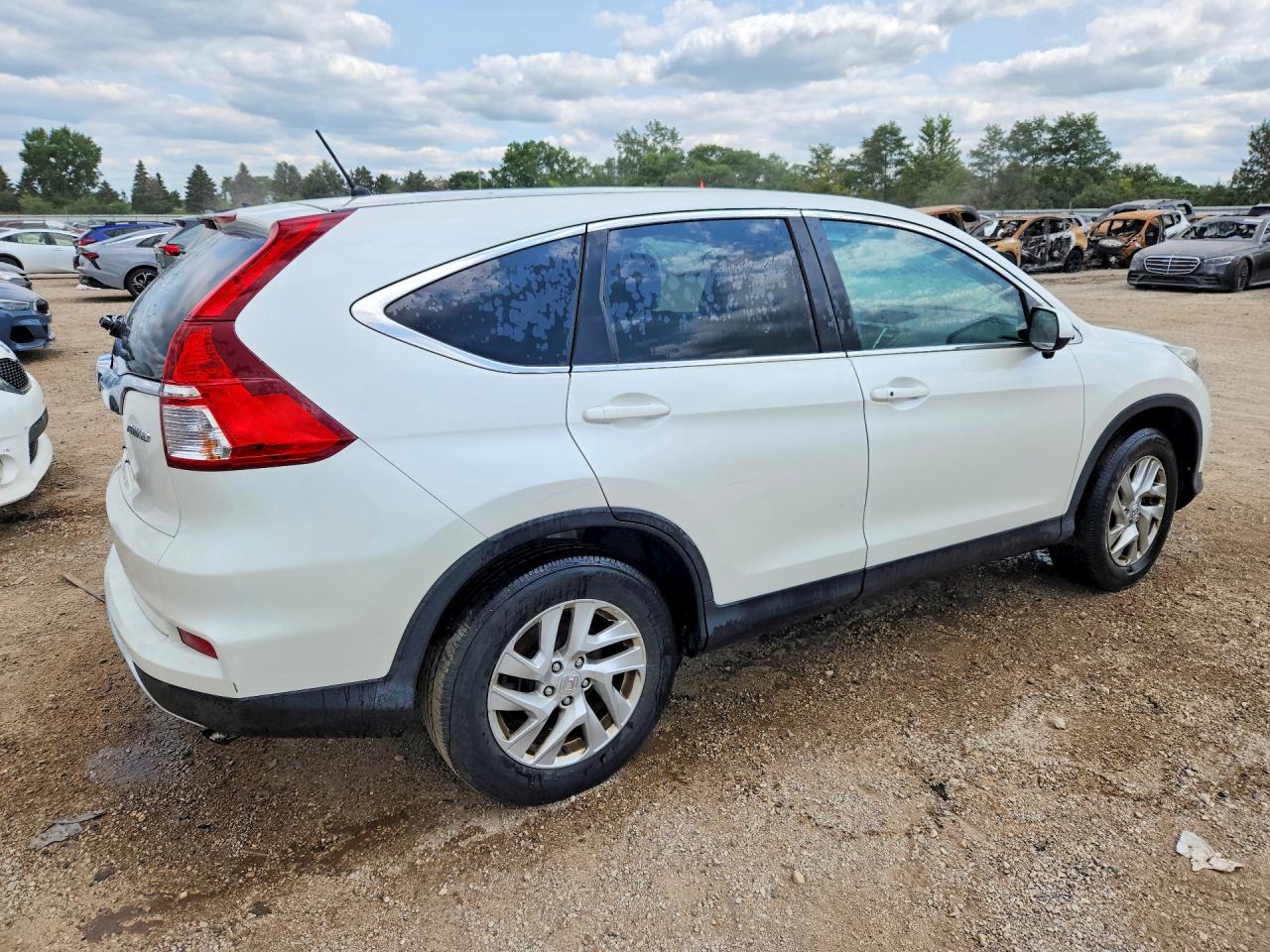 2015 Honda Cr-v Ex White vin: 5J6RM4H52FL026474
