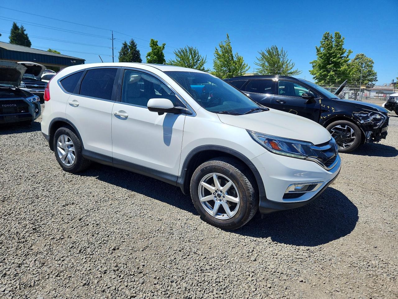 2015 Honda Cr-v Ex White vin: 5J6RM4H52FL043453