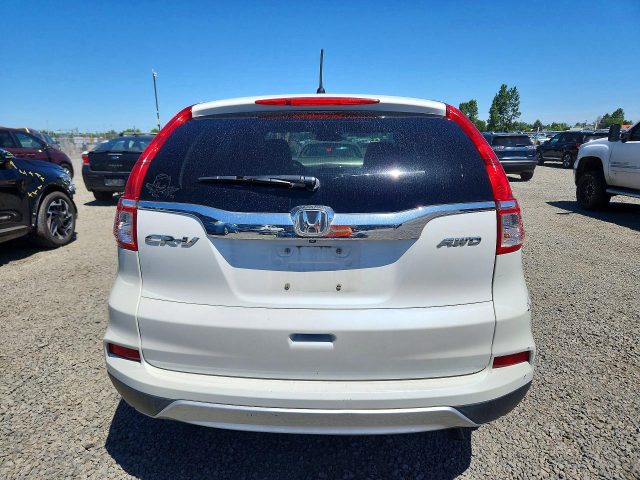 2015 Honda Cr-v Ex White vin: 5J6RM4H52FL043453