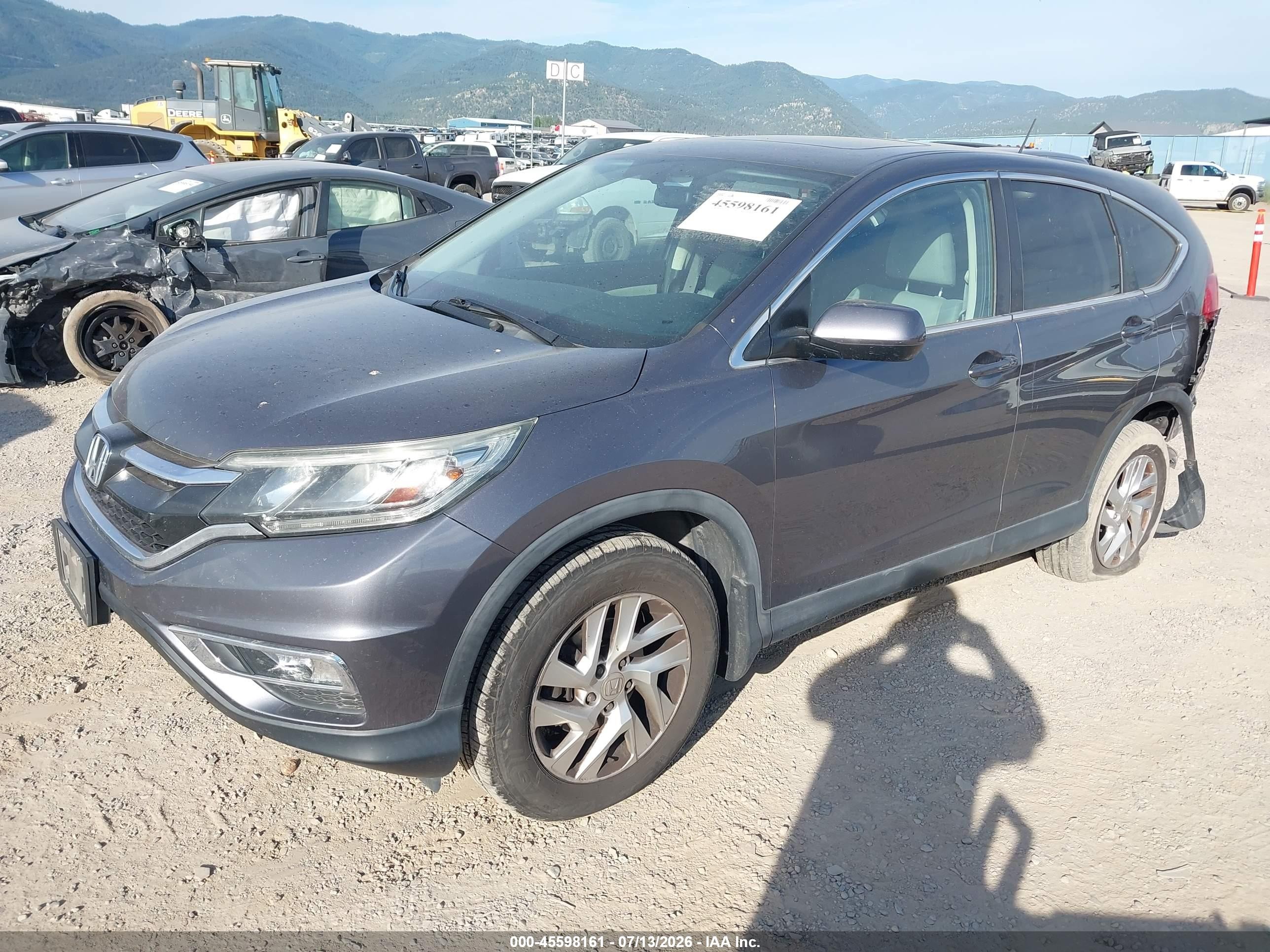 2015 Honda Cr-v Ex Gray vin: 5J6RM4H52FL065890
