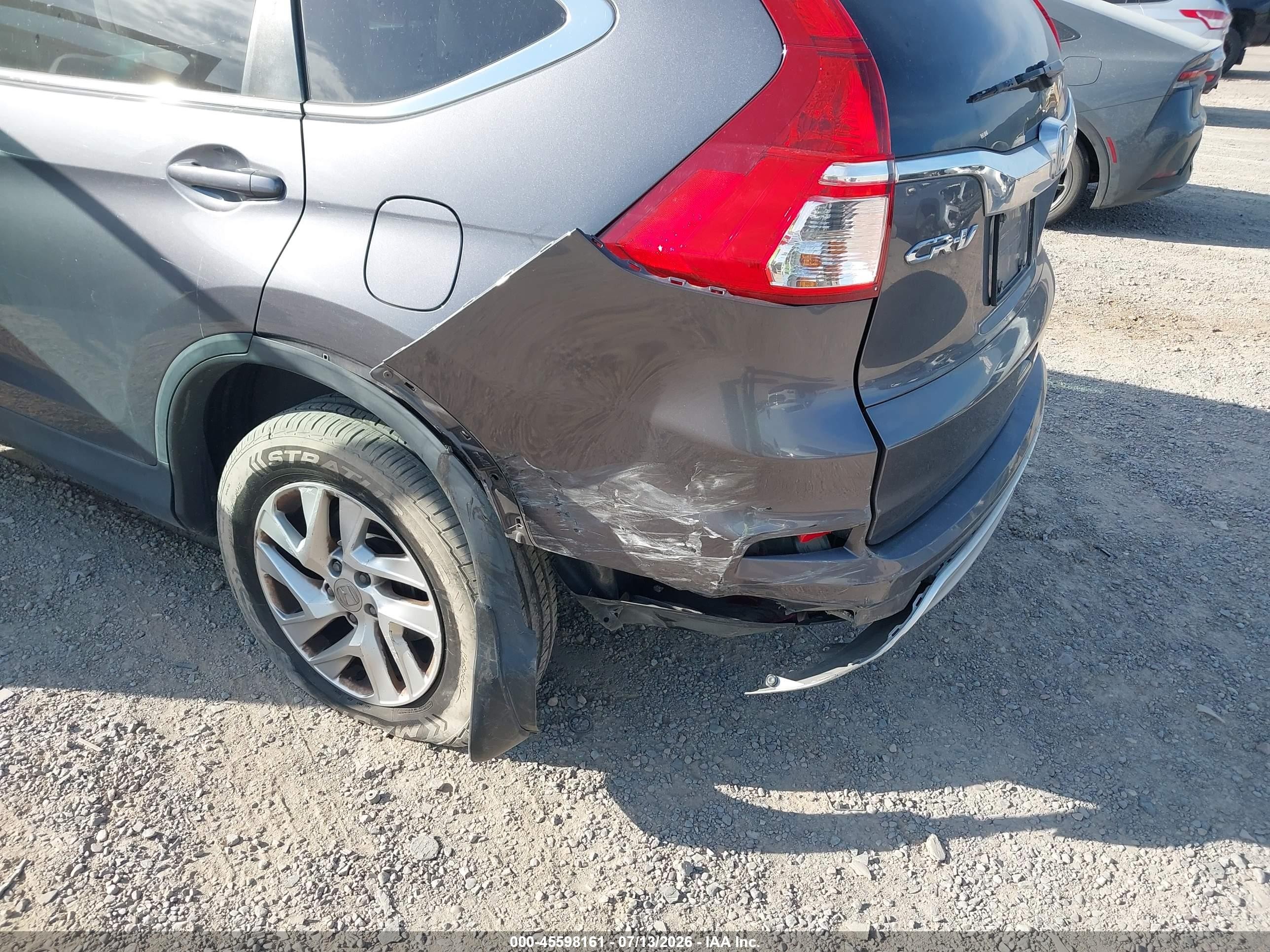 2015 Honda Cr-v Ex Gray vin: 5J6RM4H52FL065890