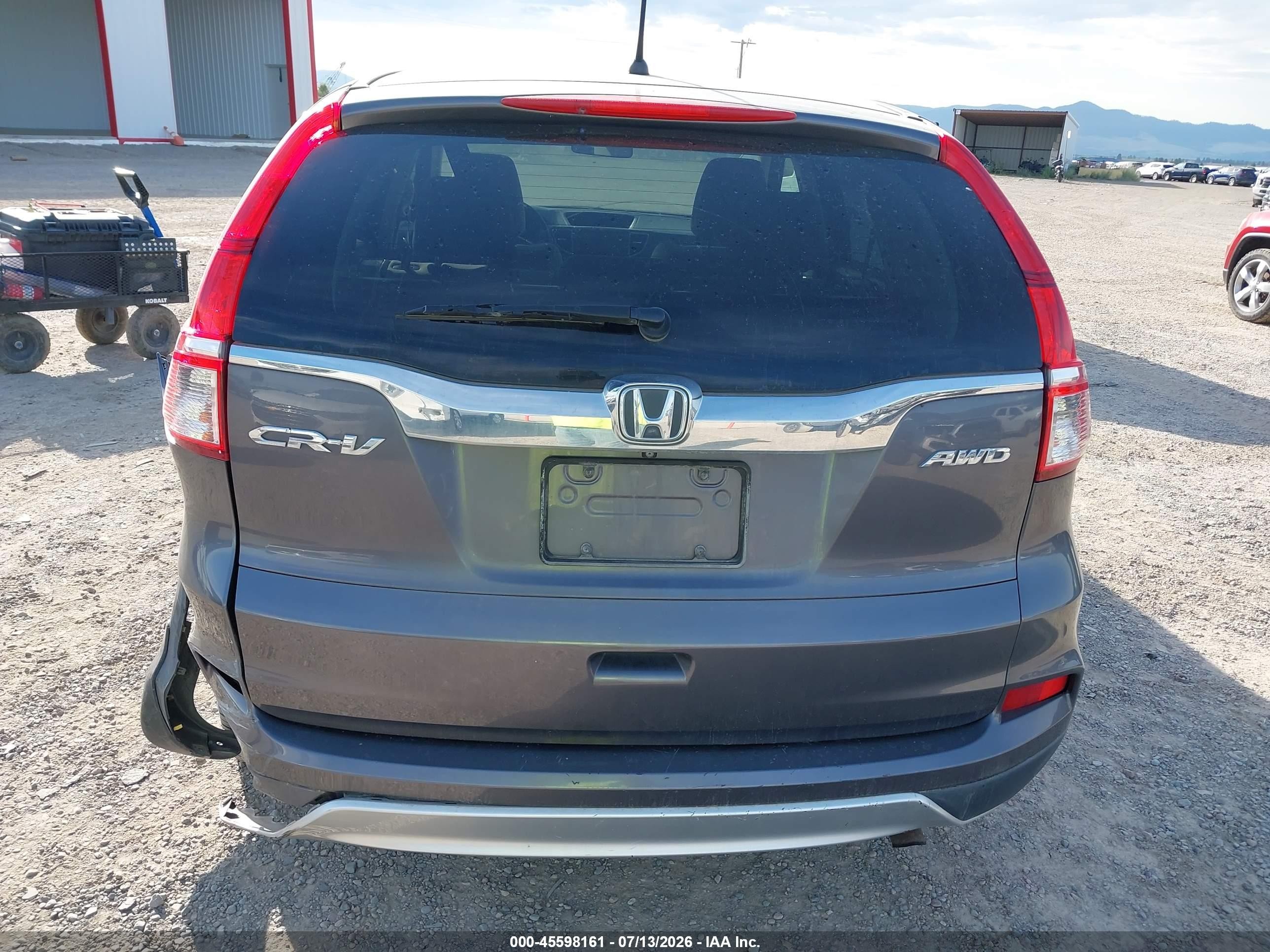 2015 Honda Cr-v Ex Gray vin: 5J6RM4H52FL065890