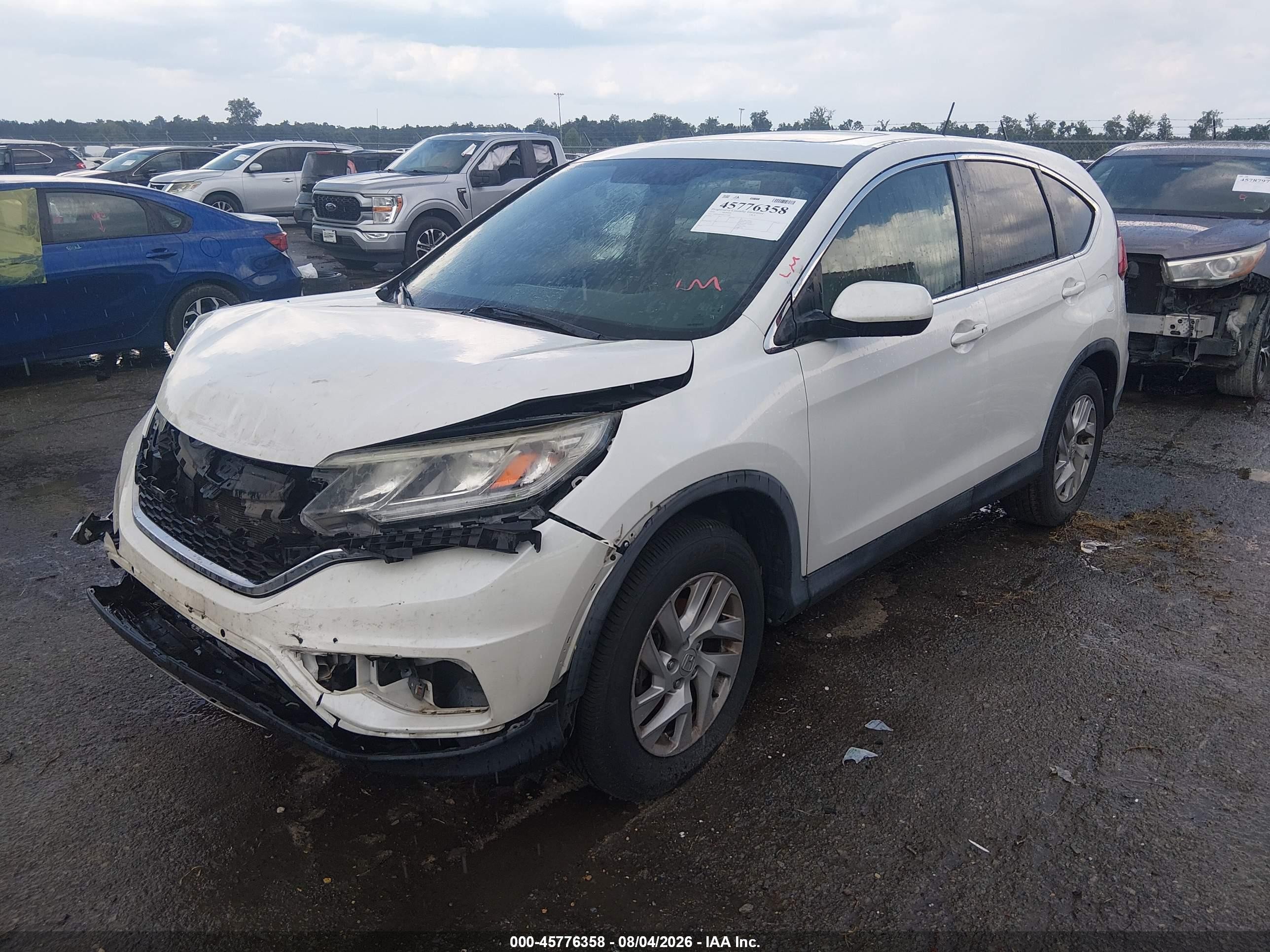 2016 Honda Cr-v Ex White vin: 5J6RM4H52GL052686