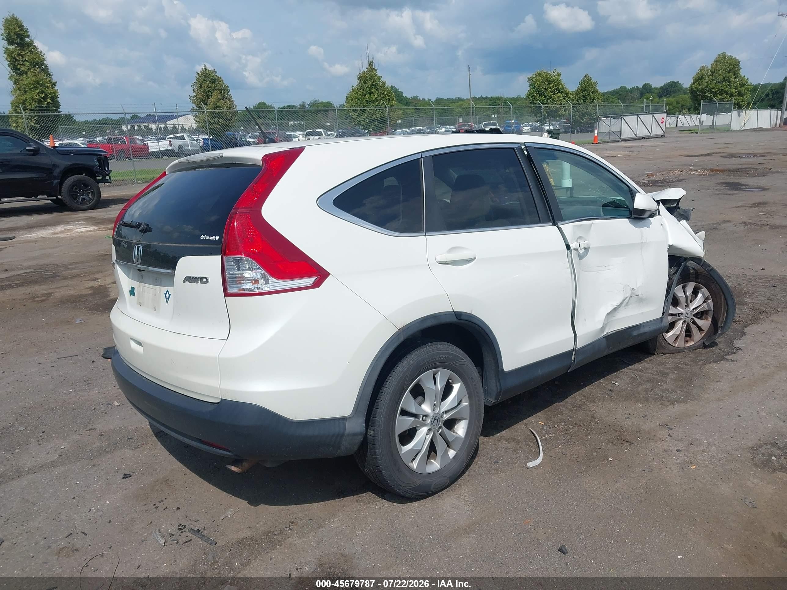2013 Honda Cr-v Ex White vin: 5J6RM4H53DL018106
