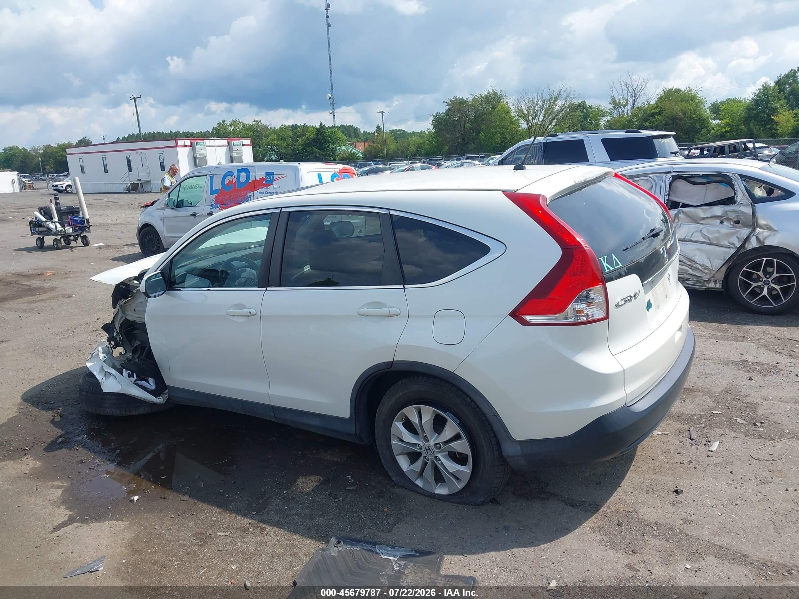 2013 Honda Cr-v Ex White vin: 5J6RM4H53DL018106