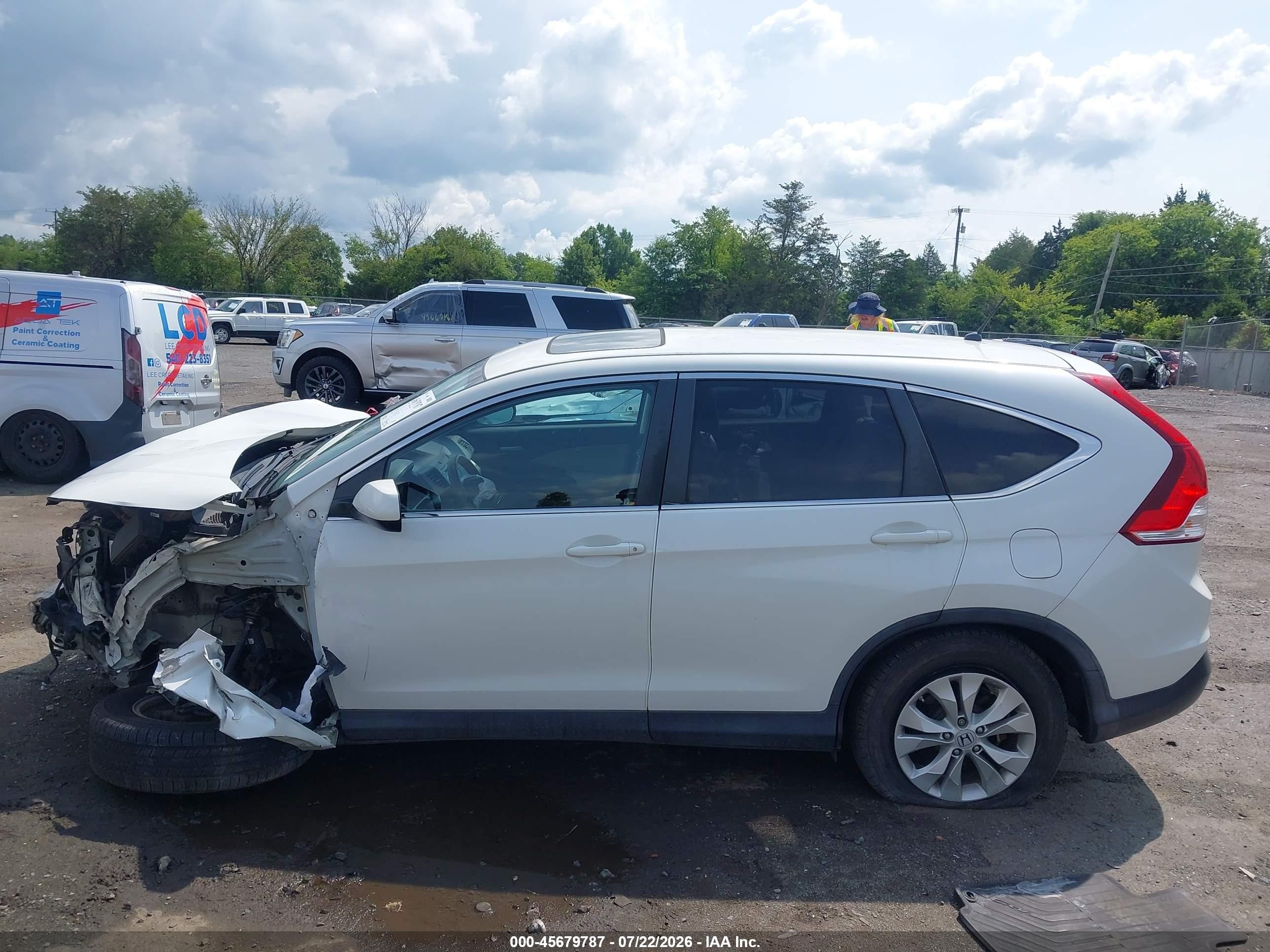 2013 Honda Cr-v Ex White vin: 5J6RM4H53DL018106
