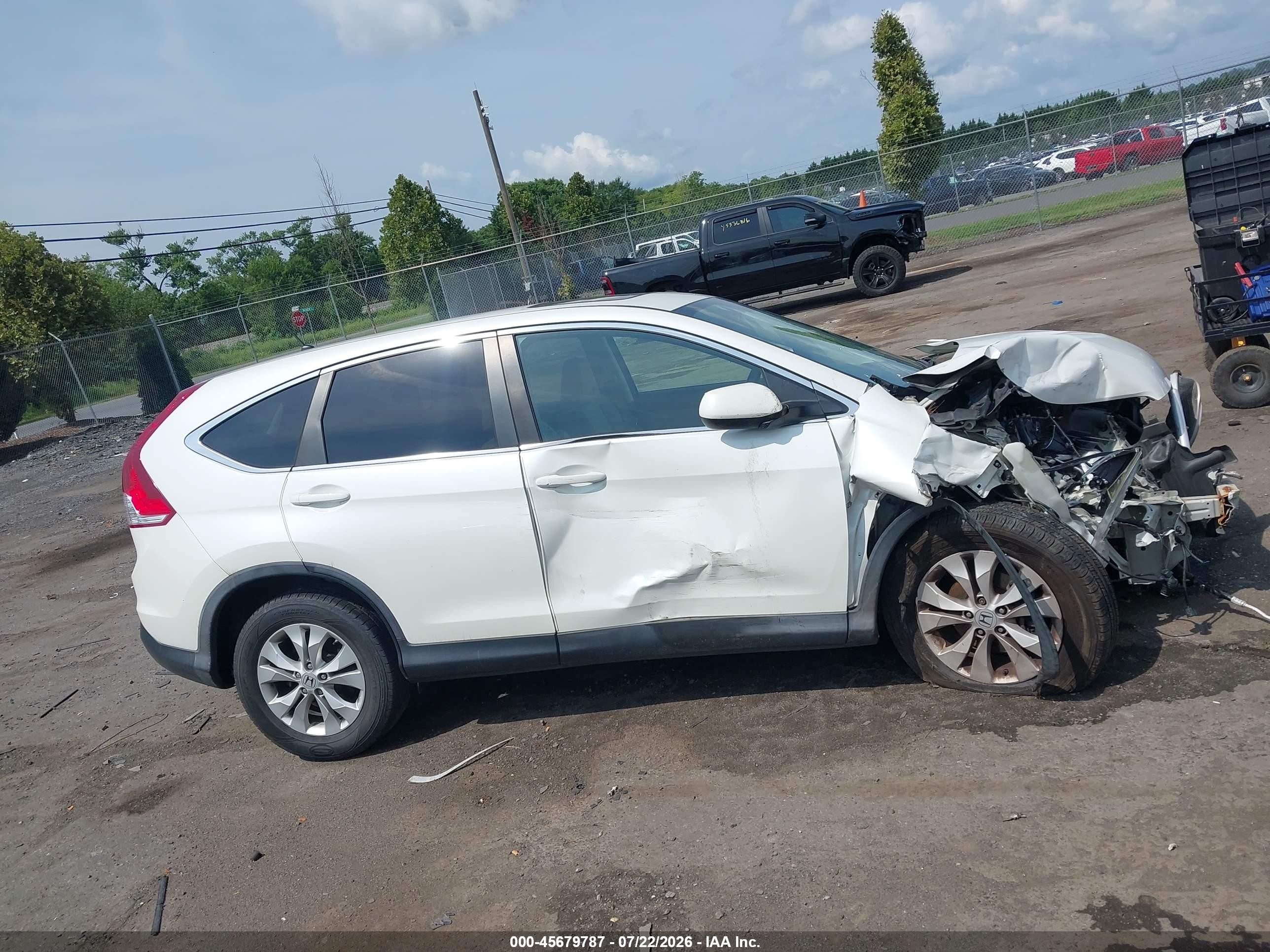 2013 Honda Cr-v Ex White vin: 5J6RM4H53DL018106