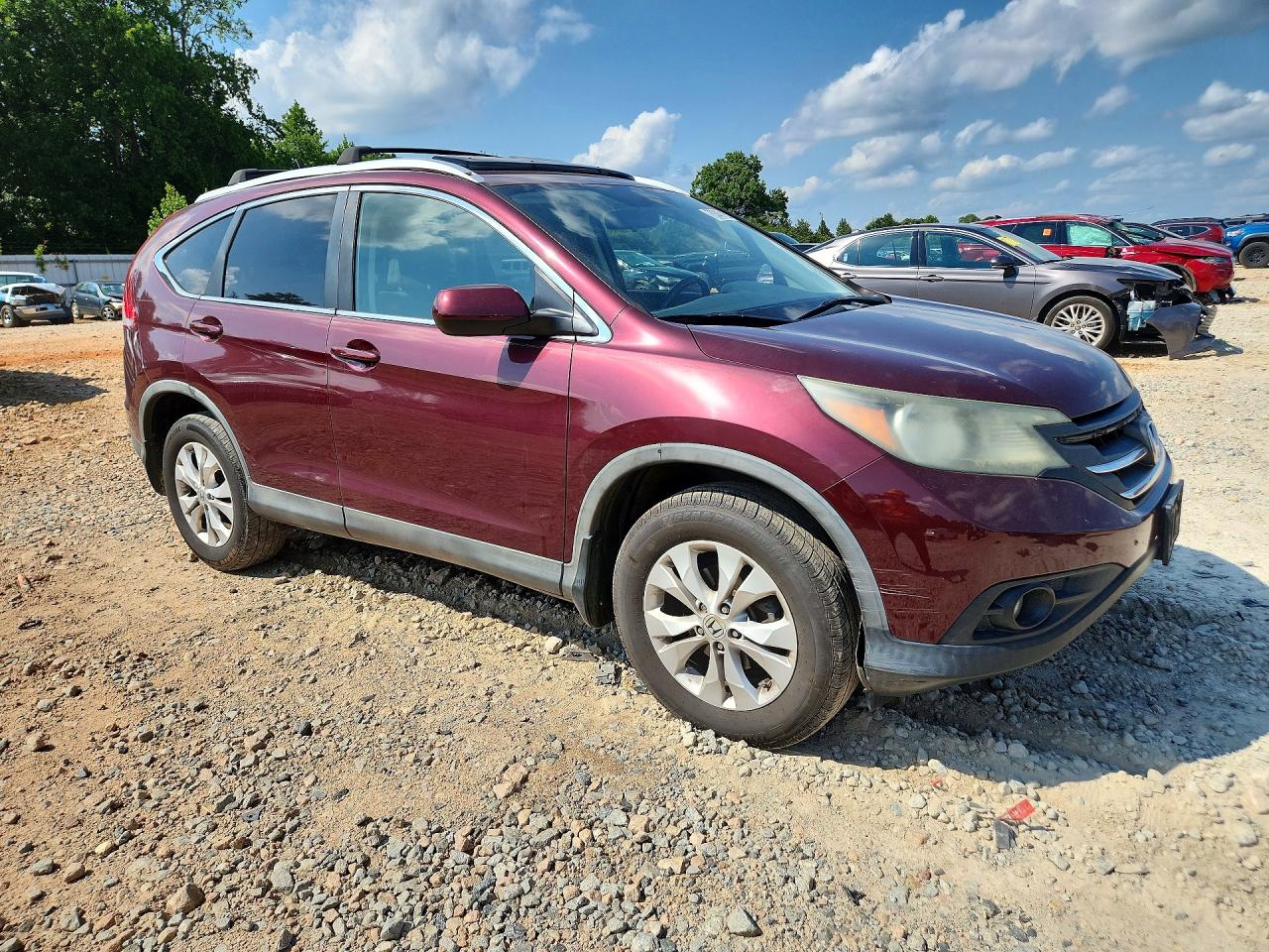 2013 Honda Cr-v Ex Maroon vin: 5J6RM4H53DL043278