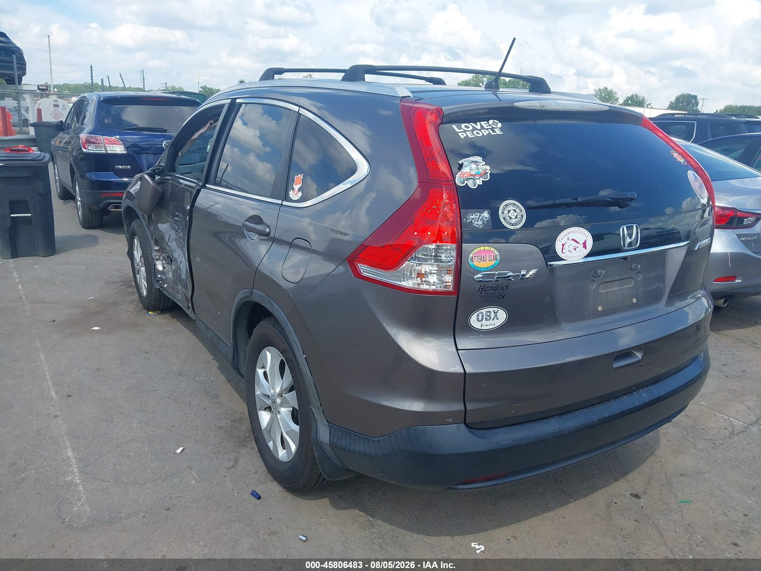 2013 Honda Cr-v Ex Gray vin: 5J6RM4H53DL088866