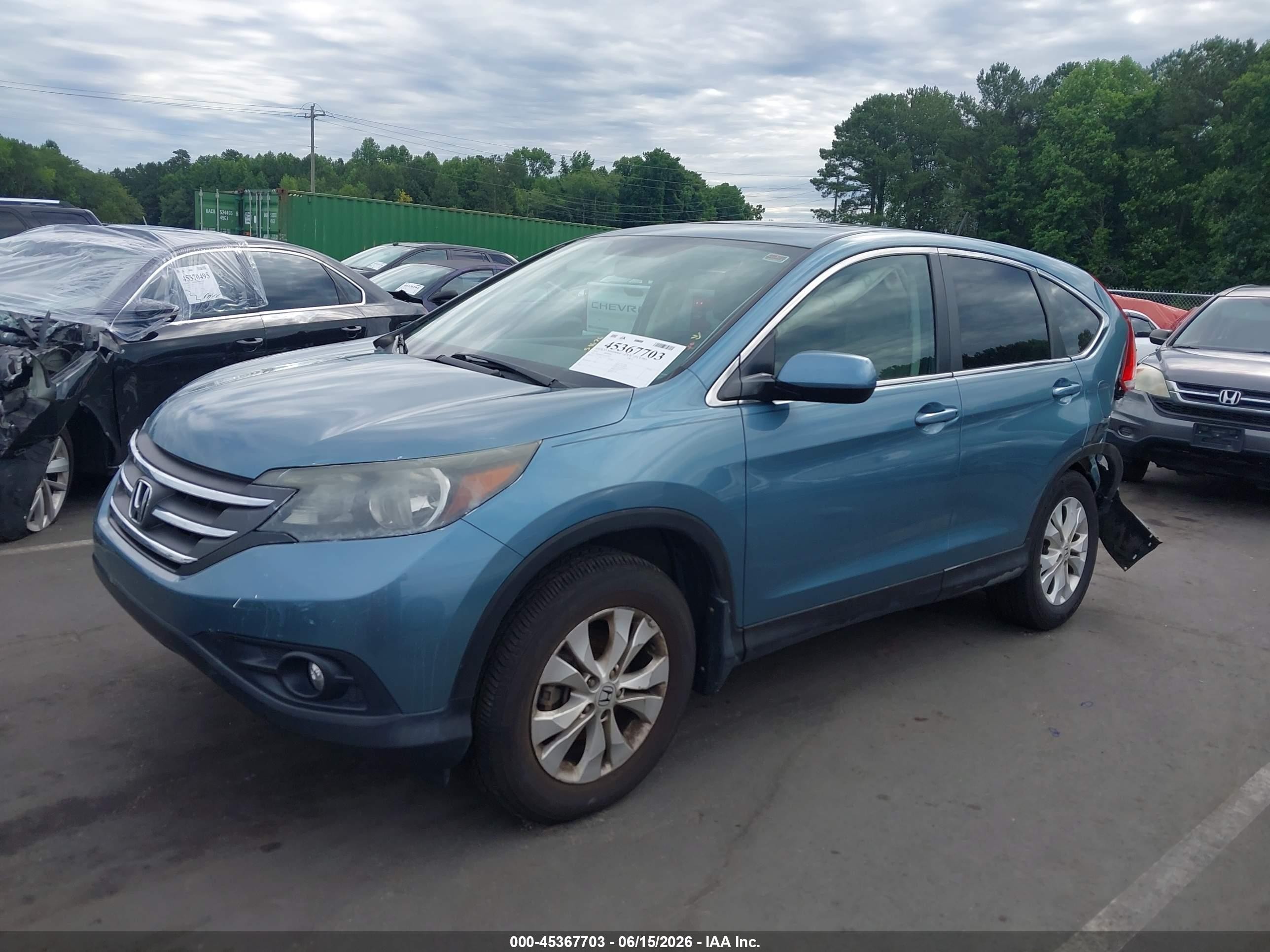 2014 Honda Cr-v Ex Turquoise vin: 5J6RM4H53EL045467