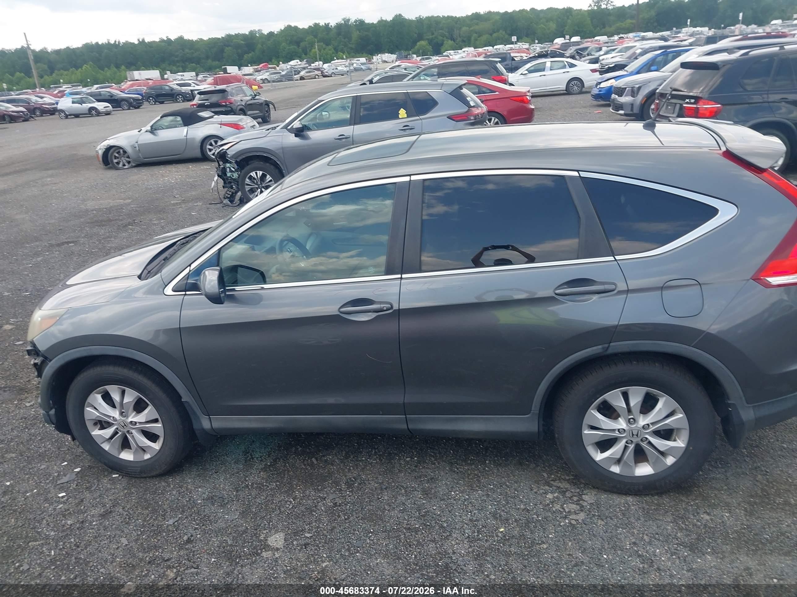 2014 Honda Cr-v Ex Gray vin: 5J6RM4H53EL045842