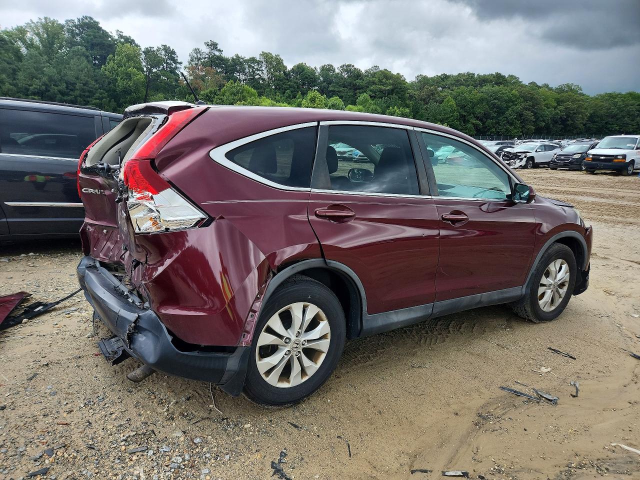 2014 Honda Cr-v Ex Burgundy vin: 5J6RM4H53EL077335