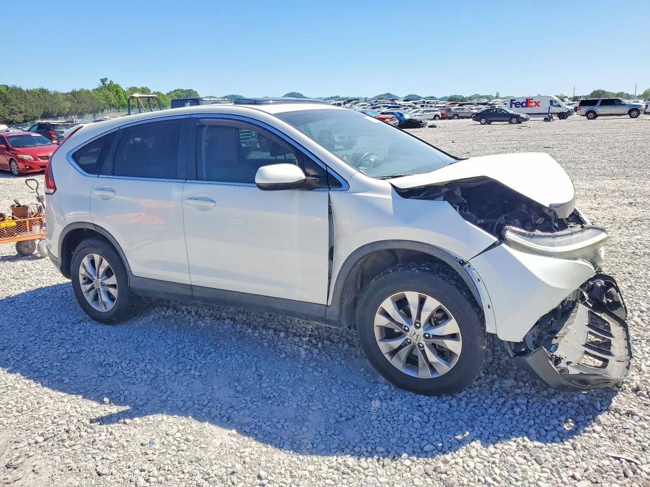 2014 Honda Cr-v Ex White vin: 5J6RM4H53EL108339