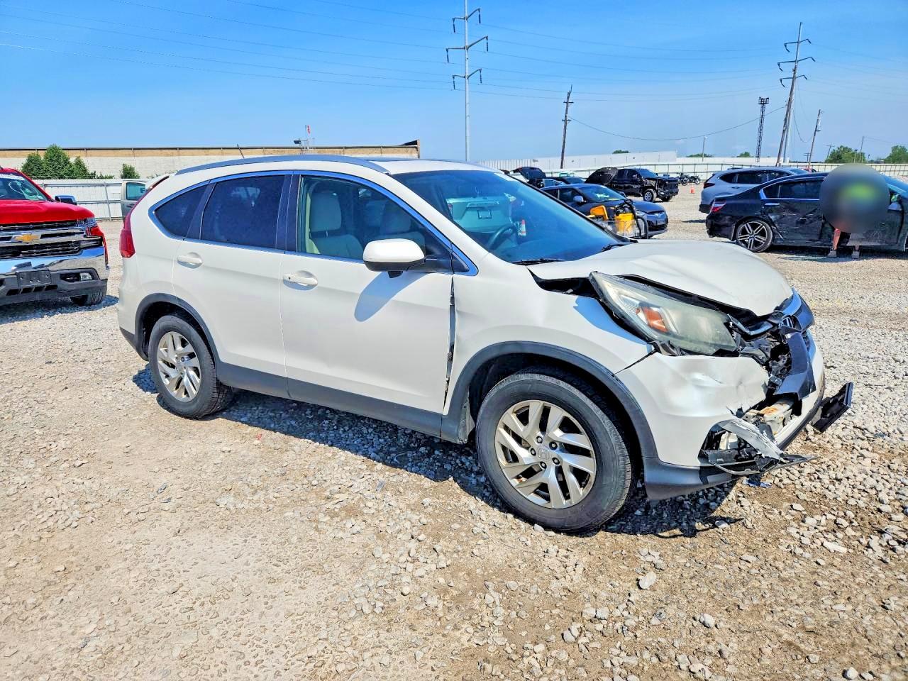 2015 Honda Cr-v Ex White vin: 5J6RM4H53FL057975