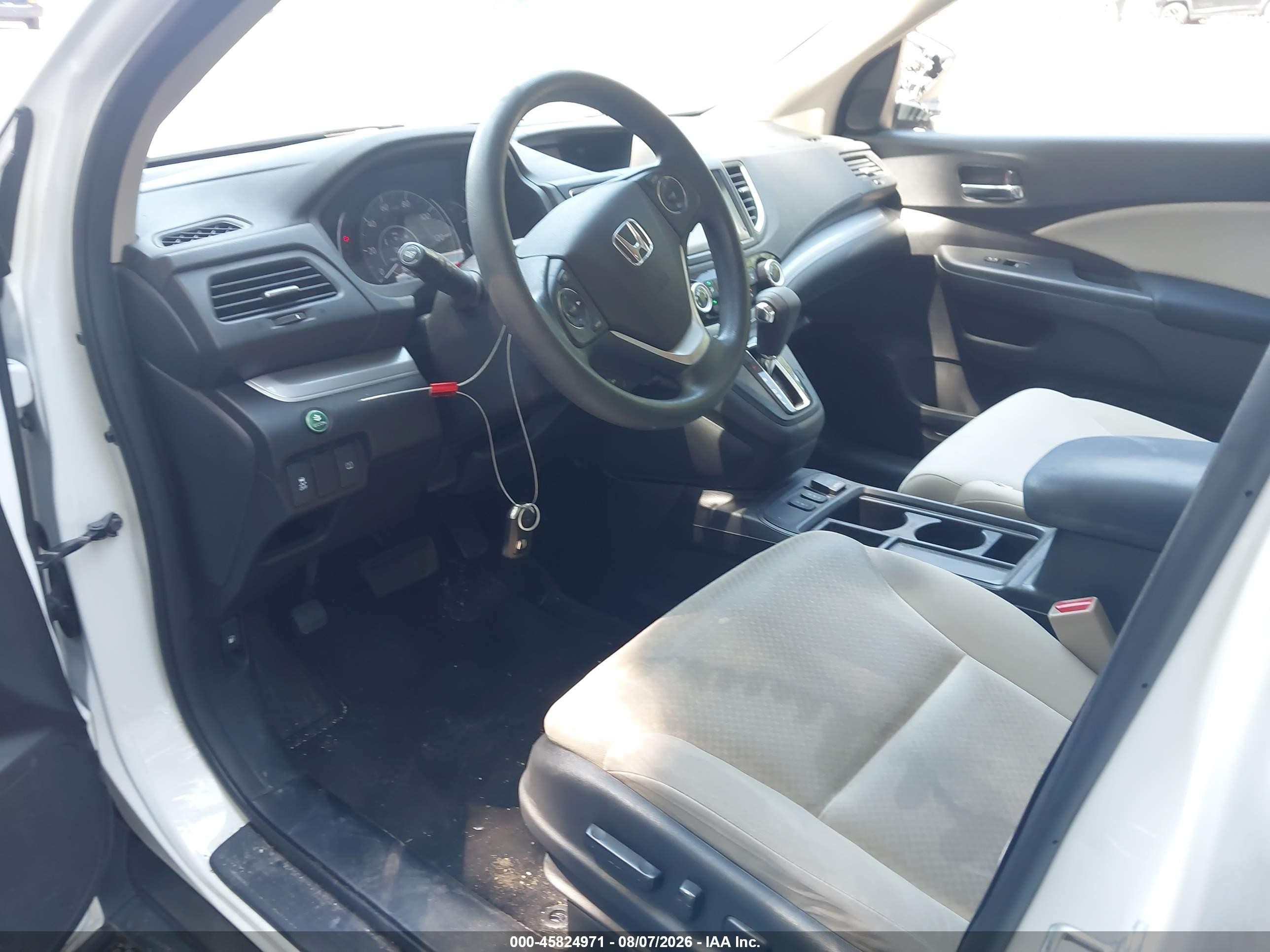 2015 Honda Cr-v Ex White vin: 5J6RM4H53FL073013