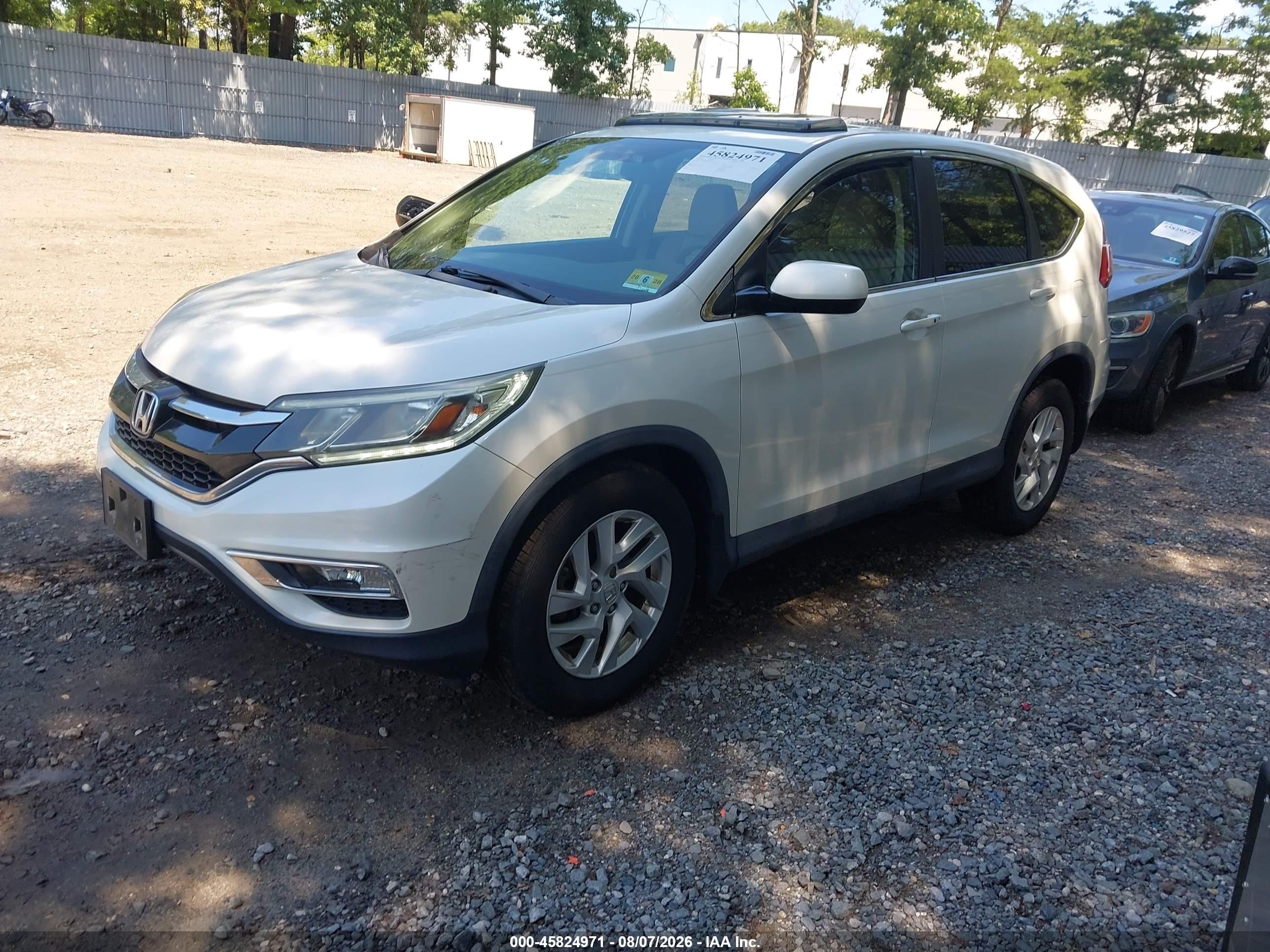 2015 Honda Cr-v Ex White vin: 5J6RM4H53FL073013