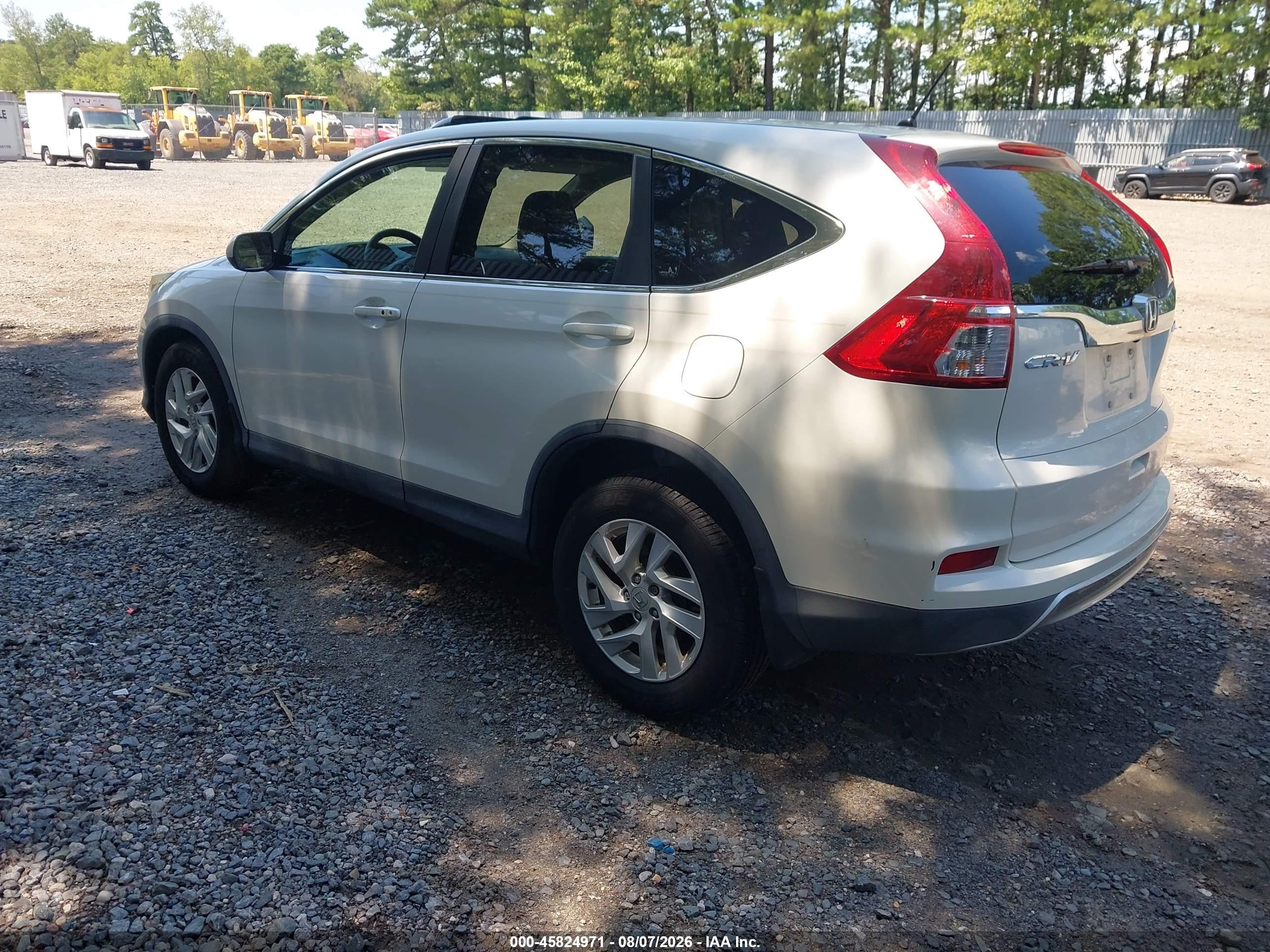 2015 Honda Cr-v Ex White vin: 5J6RM4H53FL073013