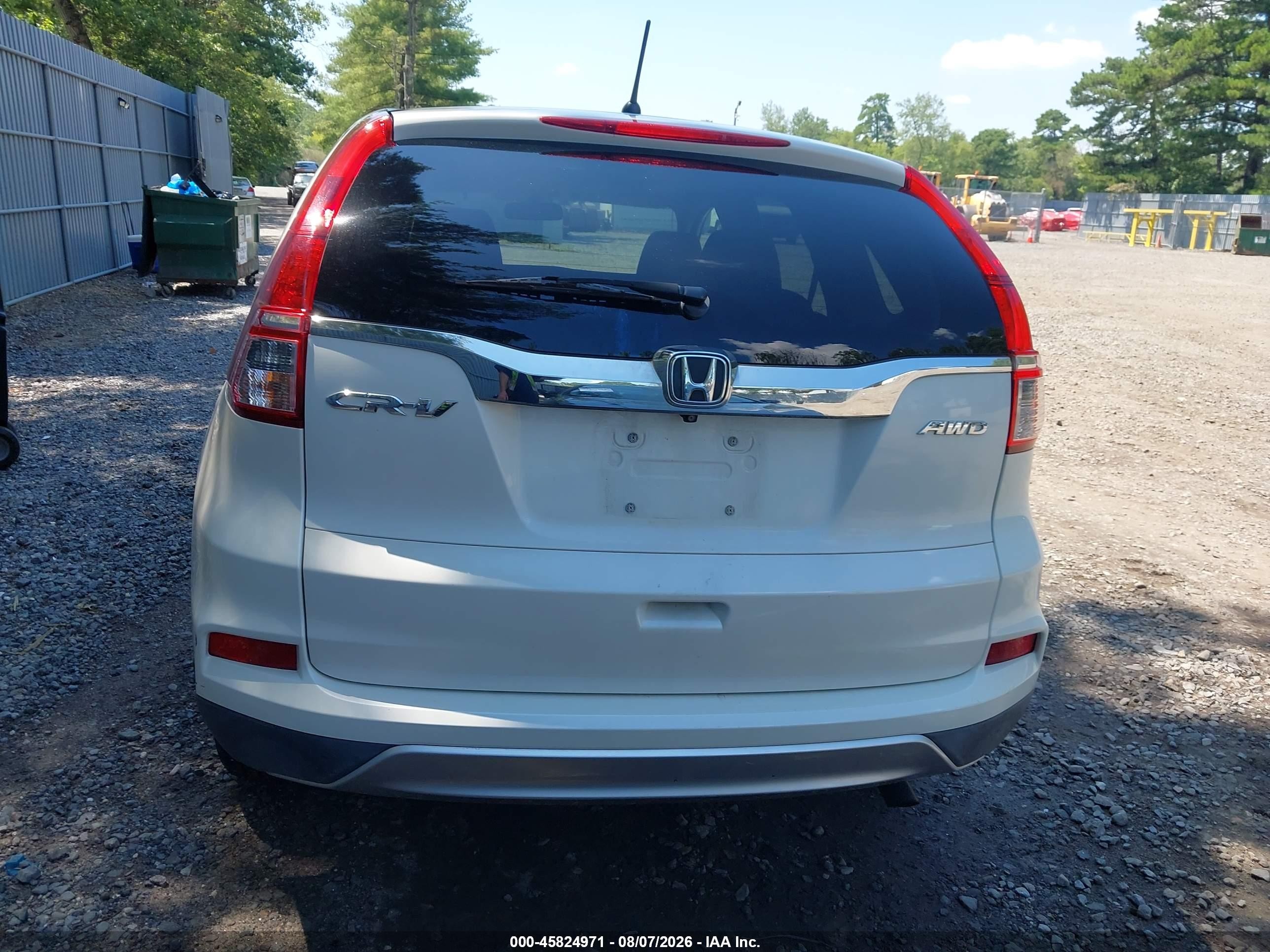 2015 Honda Cr-v Ex White vin: 5J6RM4H53FL073013
