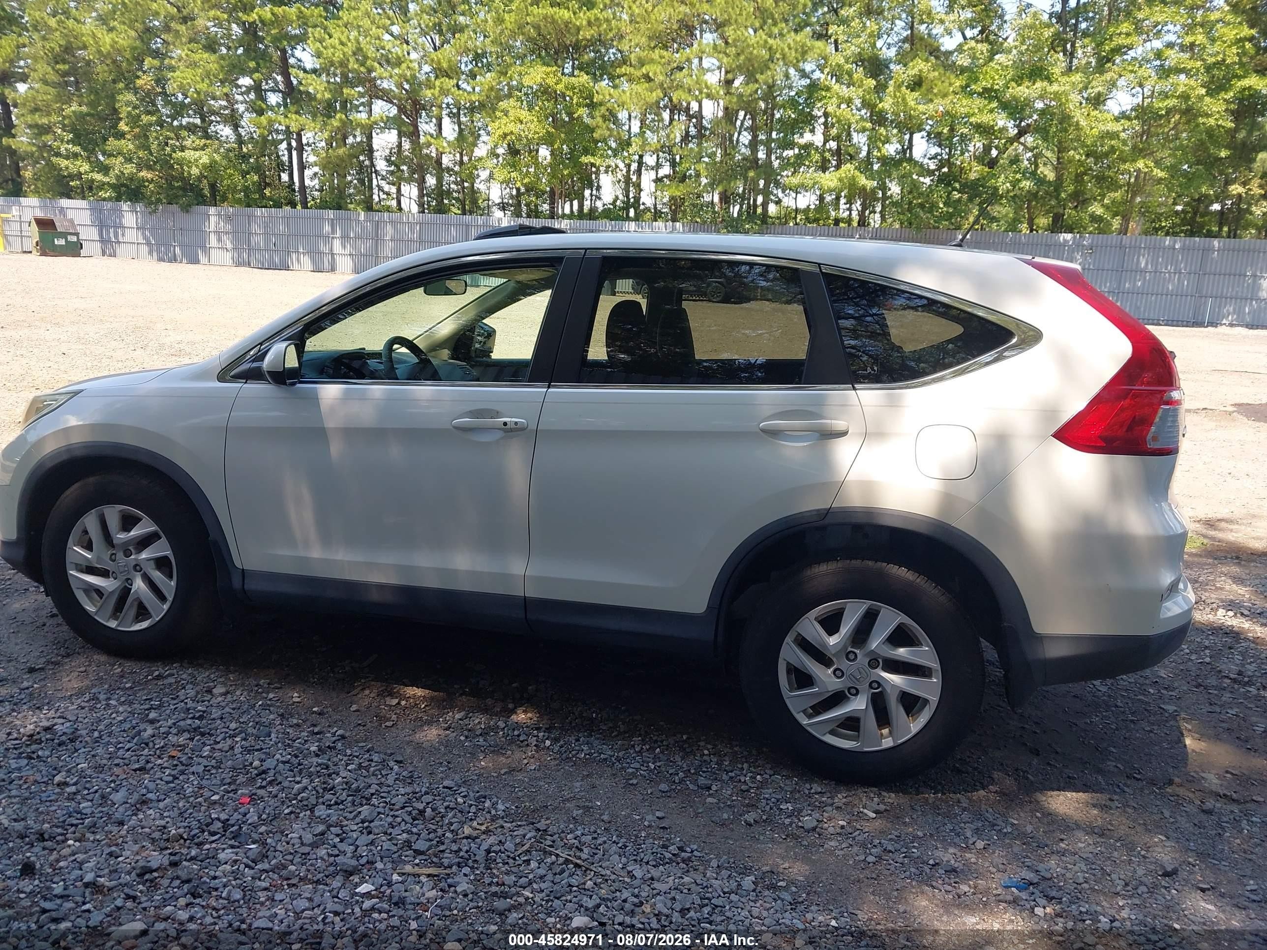 2015 Honda Cr-v Ex White vin: 5J6RM4H53FL073013